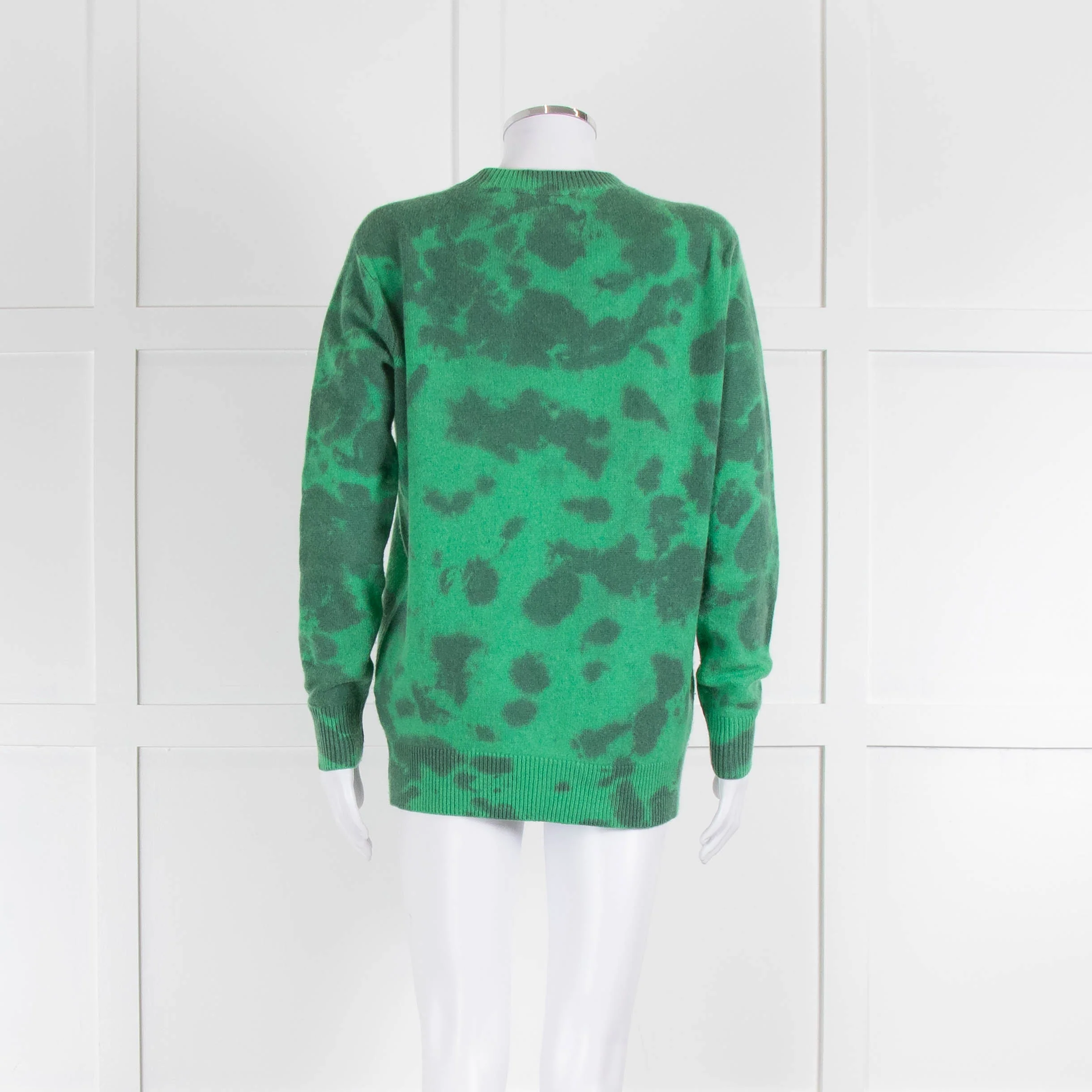 The Elder Statesman Green Tie Dye Cashmere Sweater - Image 3