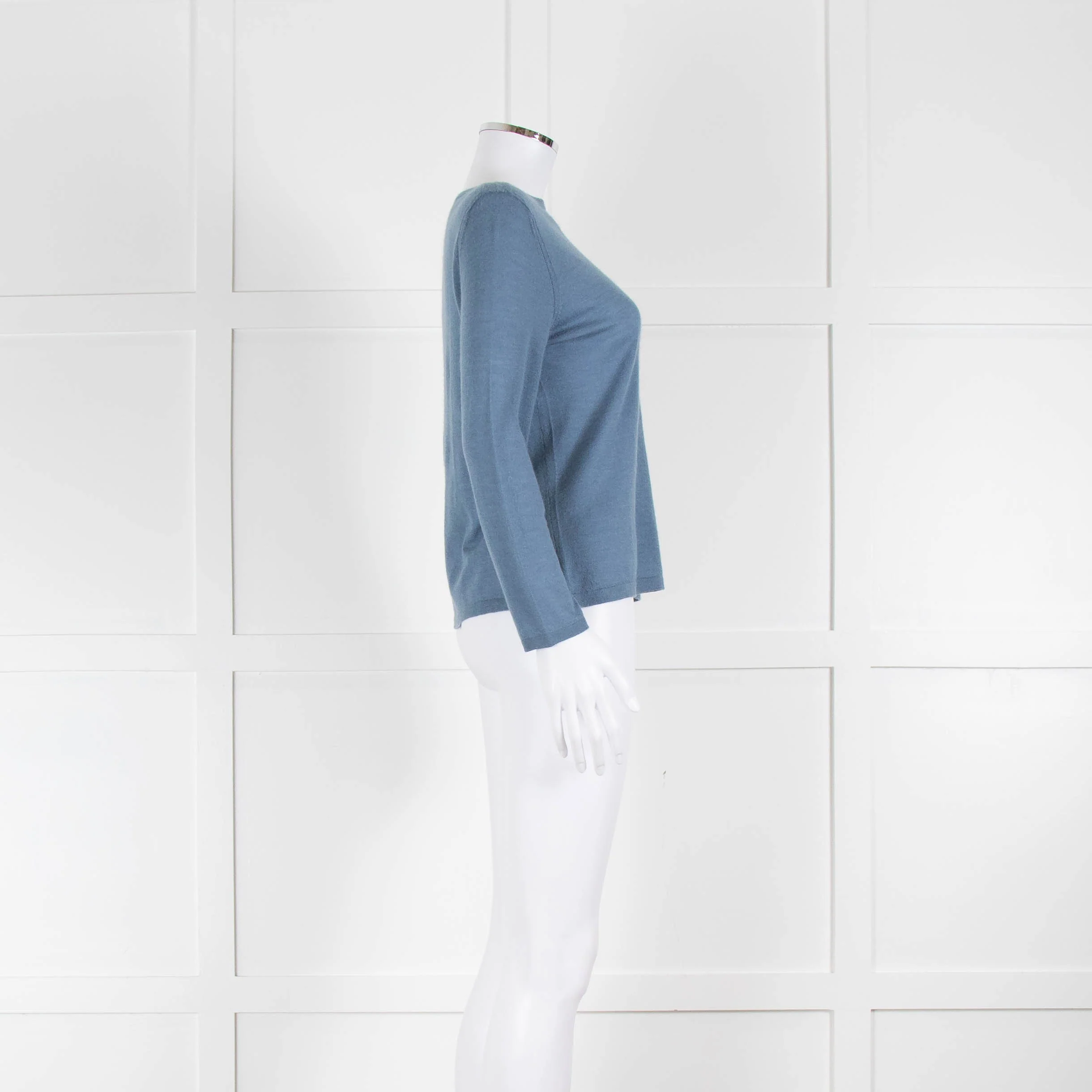The Fold Blue Fine Cashmere Sweater - Image 2