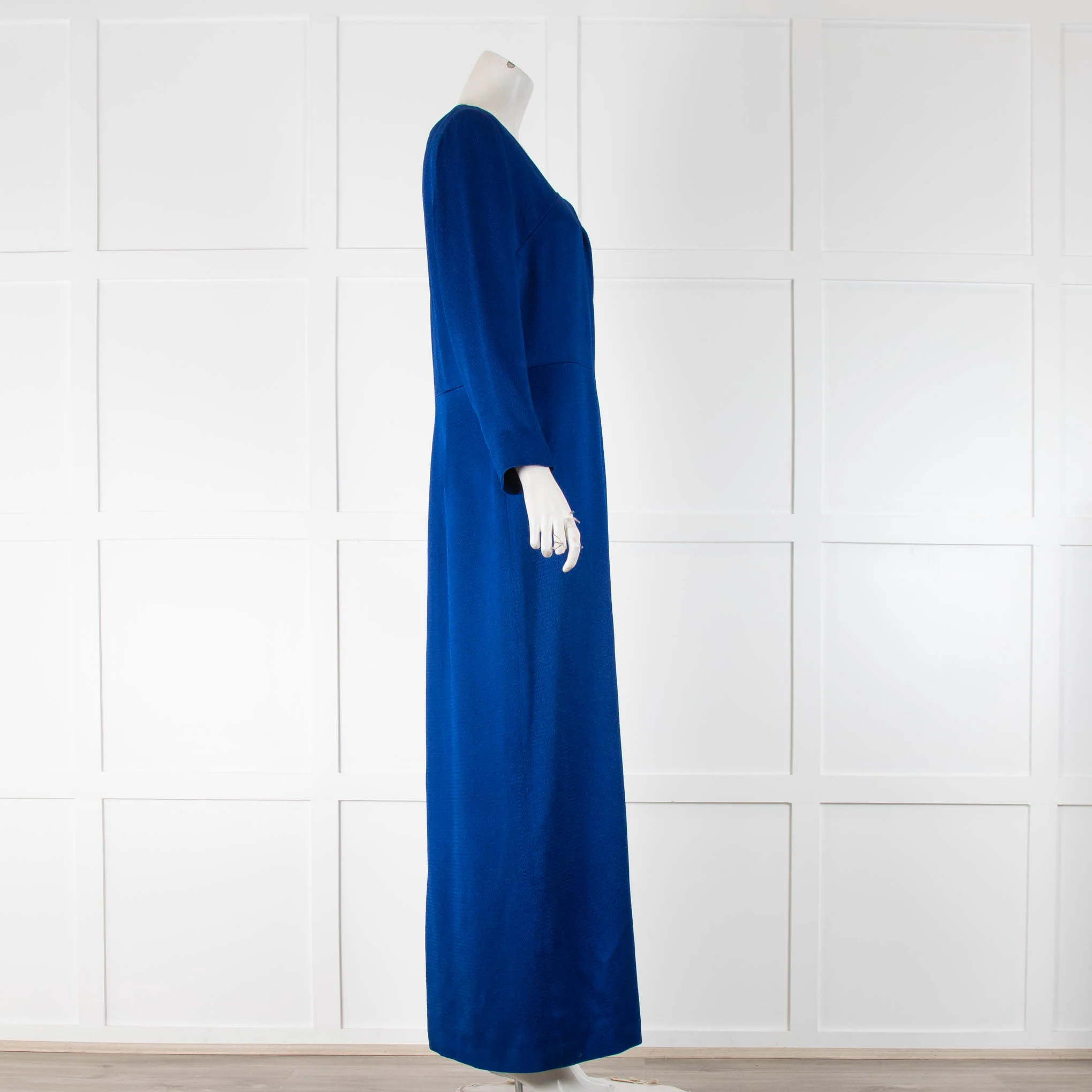 The Fold Royal Blue Shiny Textured Maxi Dress - Image 2