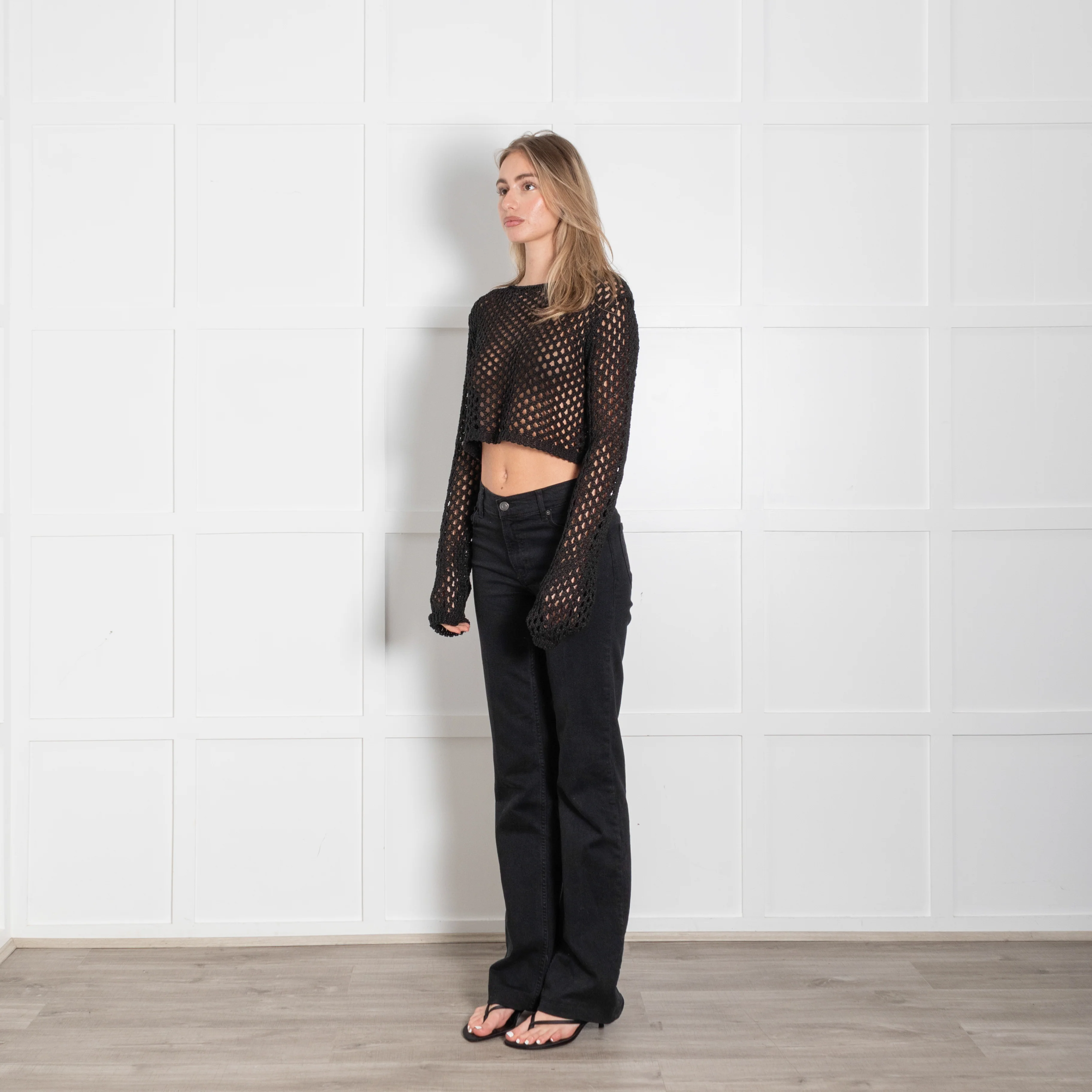 The Frankie Shop Black Crochet Cotton Blend - Image 3