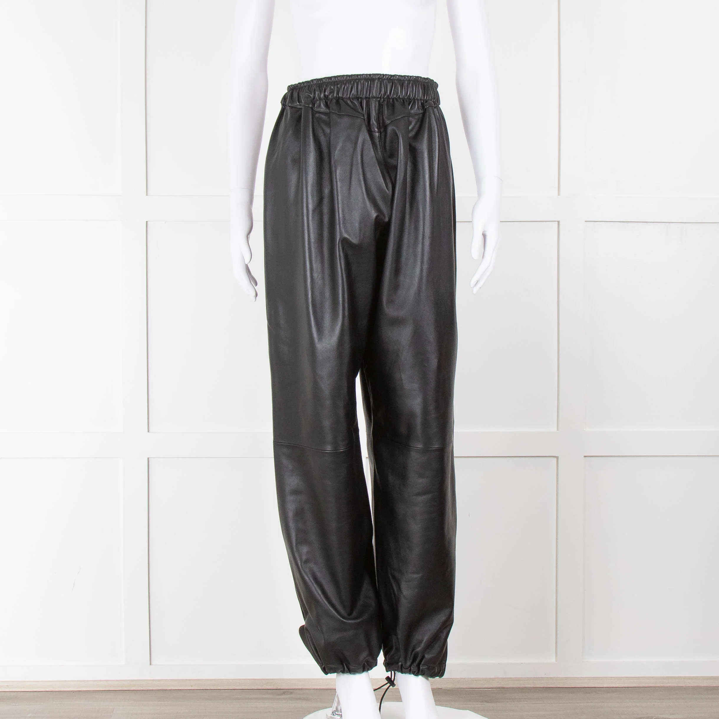 The Frankie Shop Black Leather Joggers