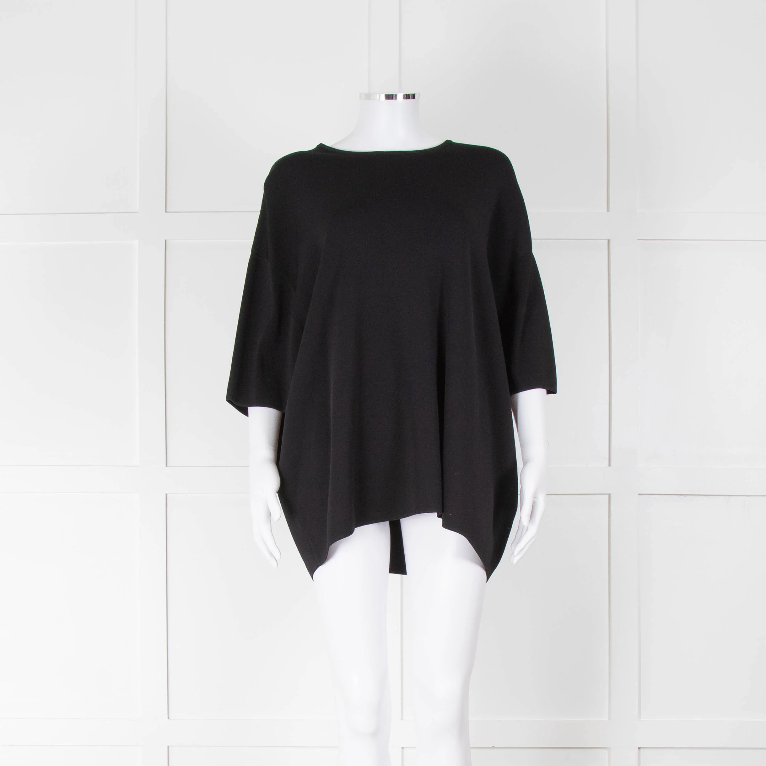 The Frankie Shop Black Lenny Knit Boxy T Shirt
