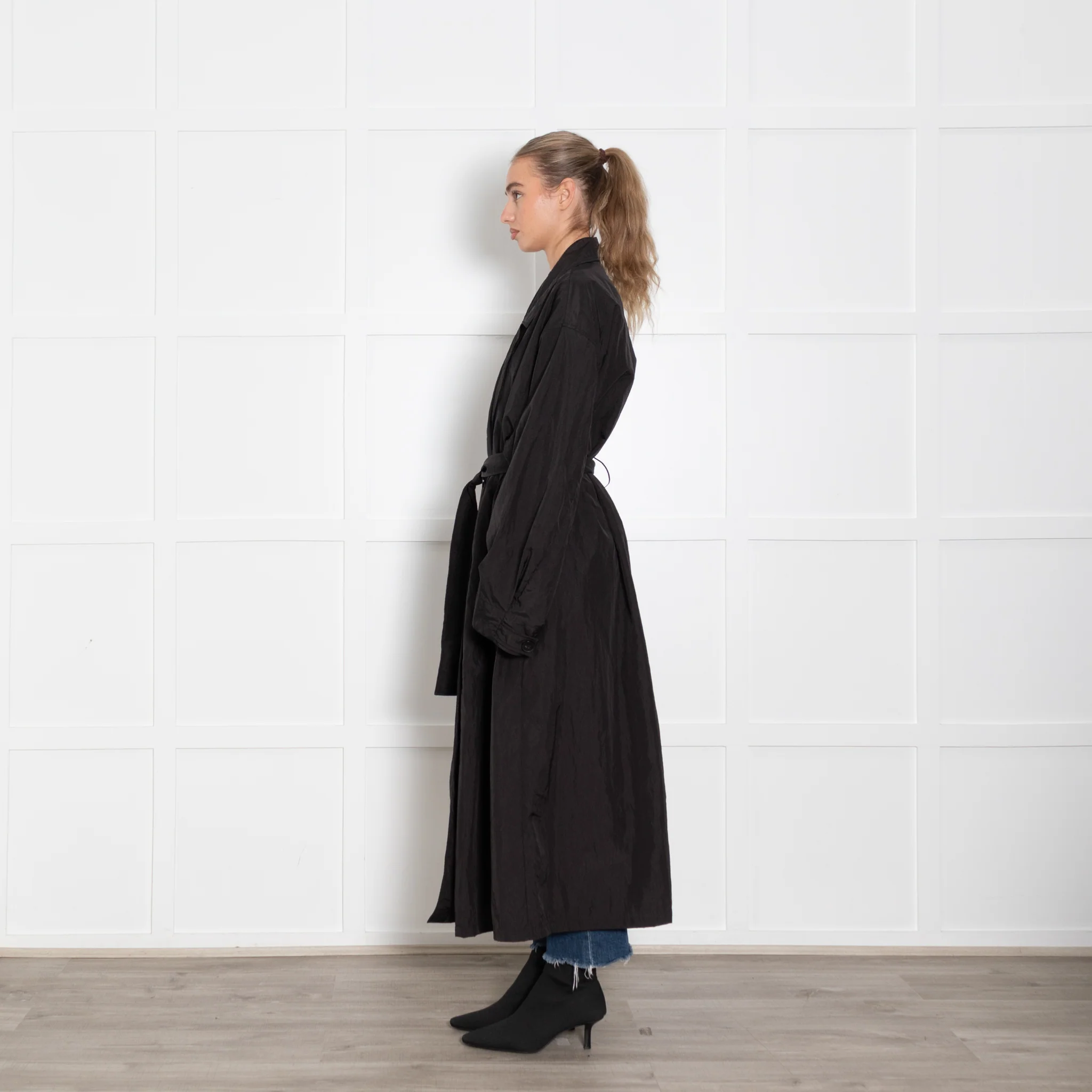 The Frankie Shop Black Lightweight Trench With Belt - Image 4