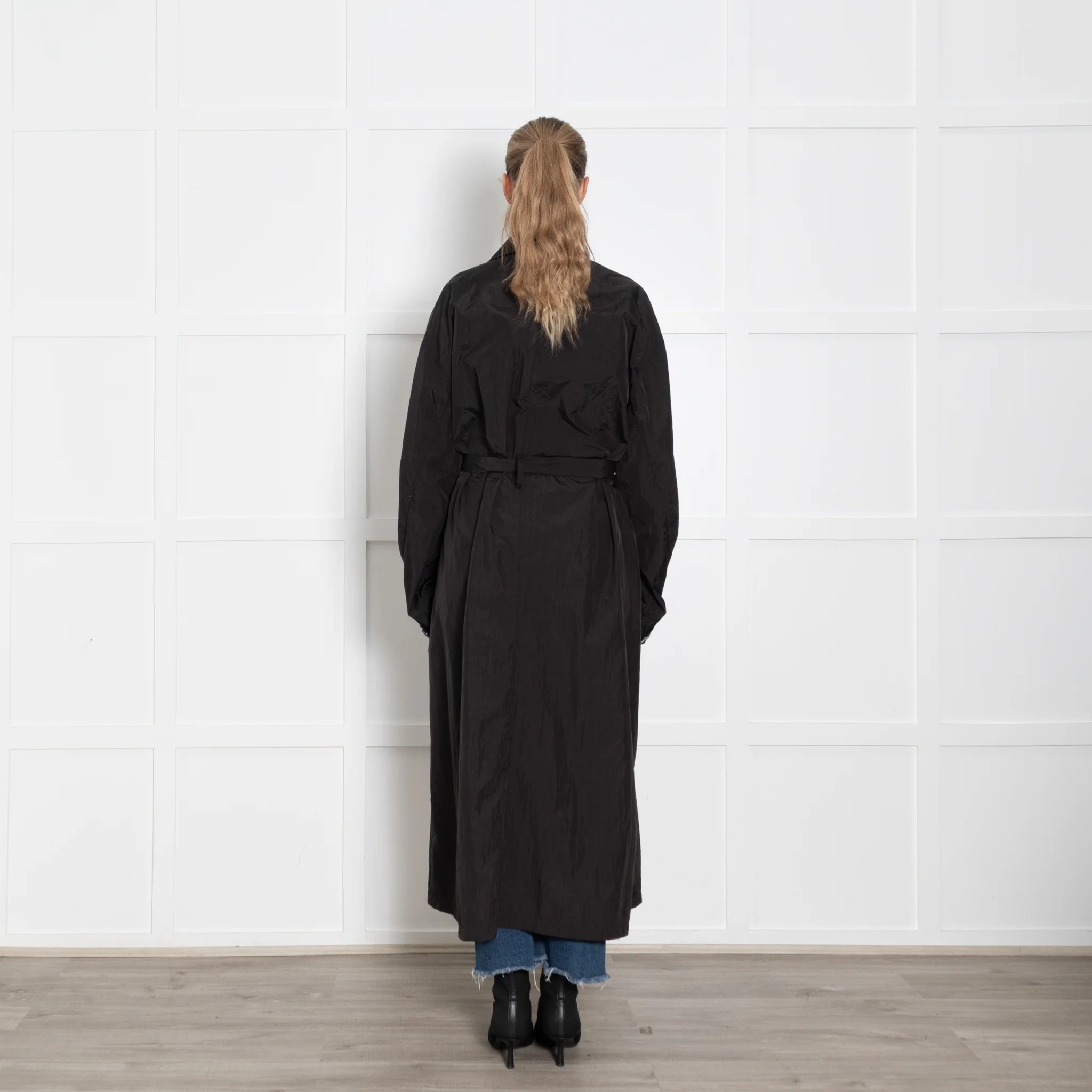The Frankie Shop Black Lightweight Trench With Belt - Image 5