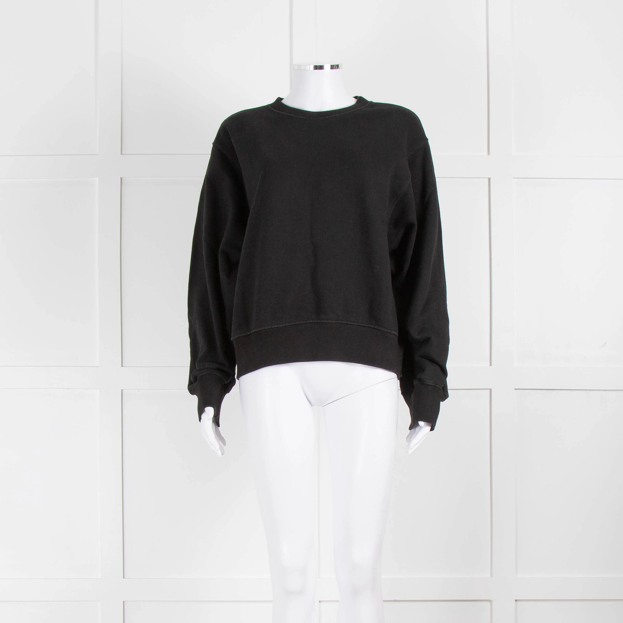 The Frankie Shop Black Short Round Neck Sweatshirt - Image 2