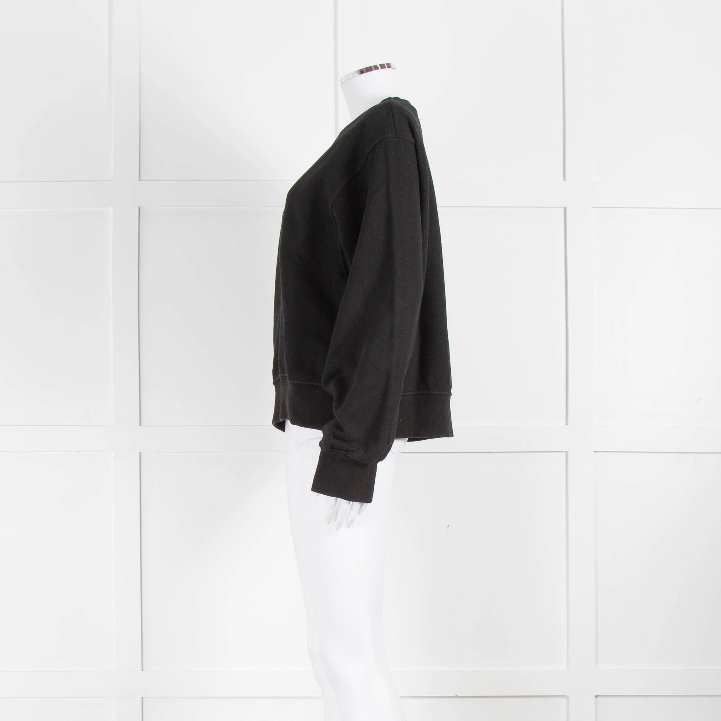 The Frankie Shop Black Short Round Neck Sweatshirt - Image 8