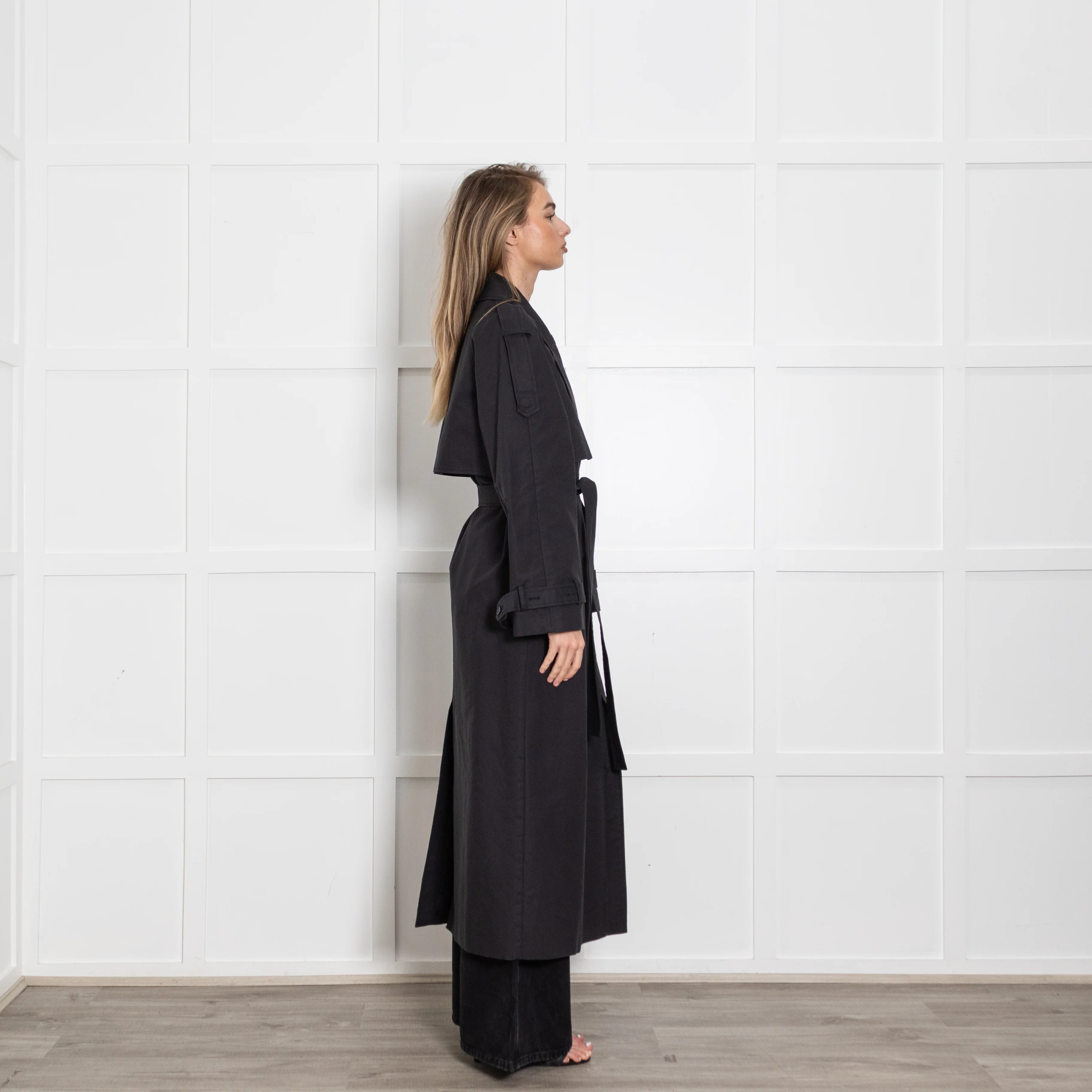 The Frankie Shop Black Trench Coat With Belt - Image 6