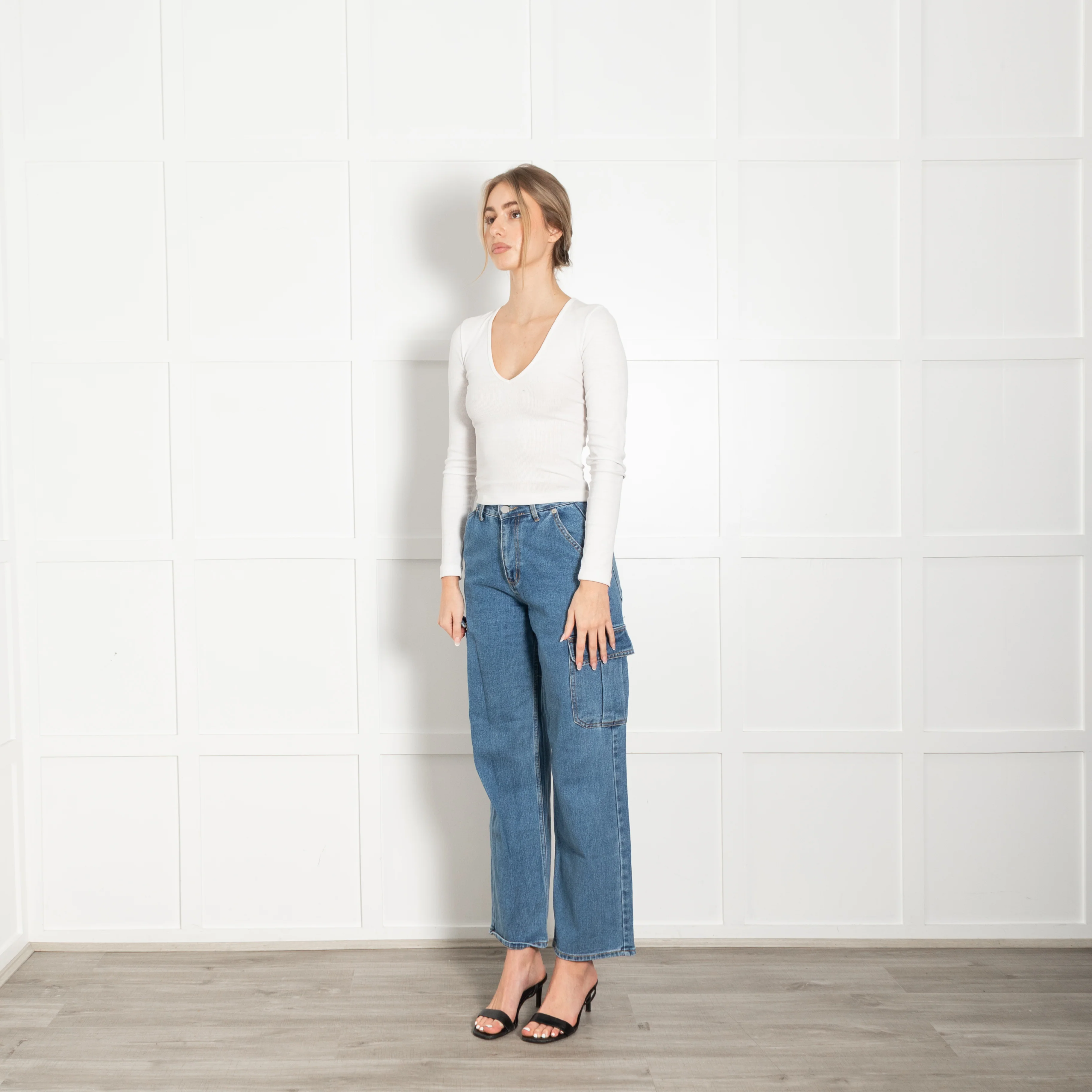 The Frankie Shop Blue Cargo Jeans - Image 3