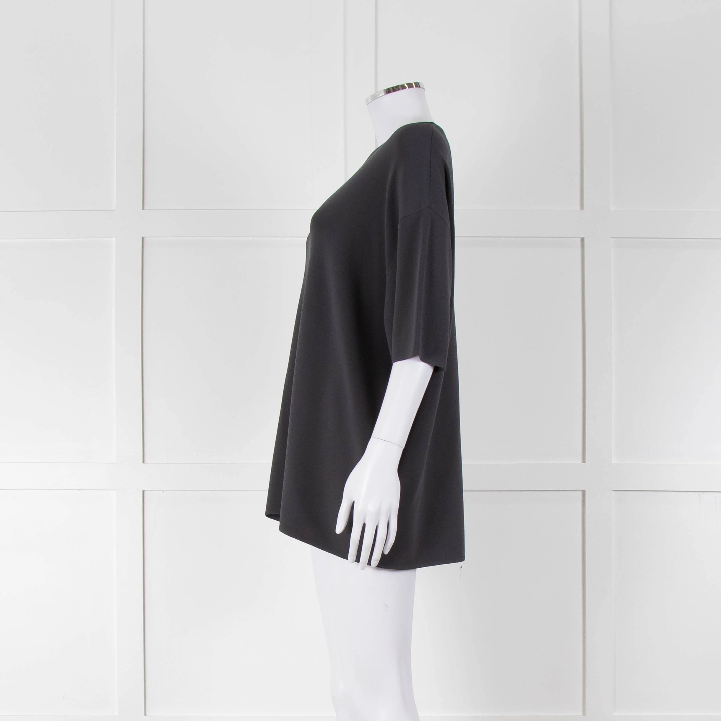 The Frankie Shop Grey Lenny Knit Boxy Short Sleeve Top - Image 7
