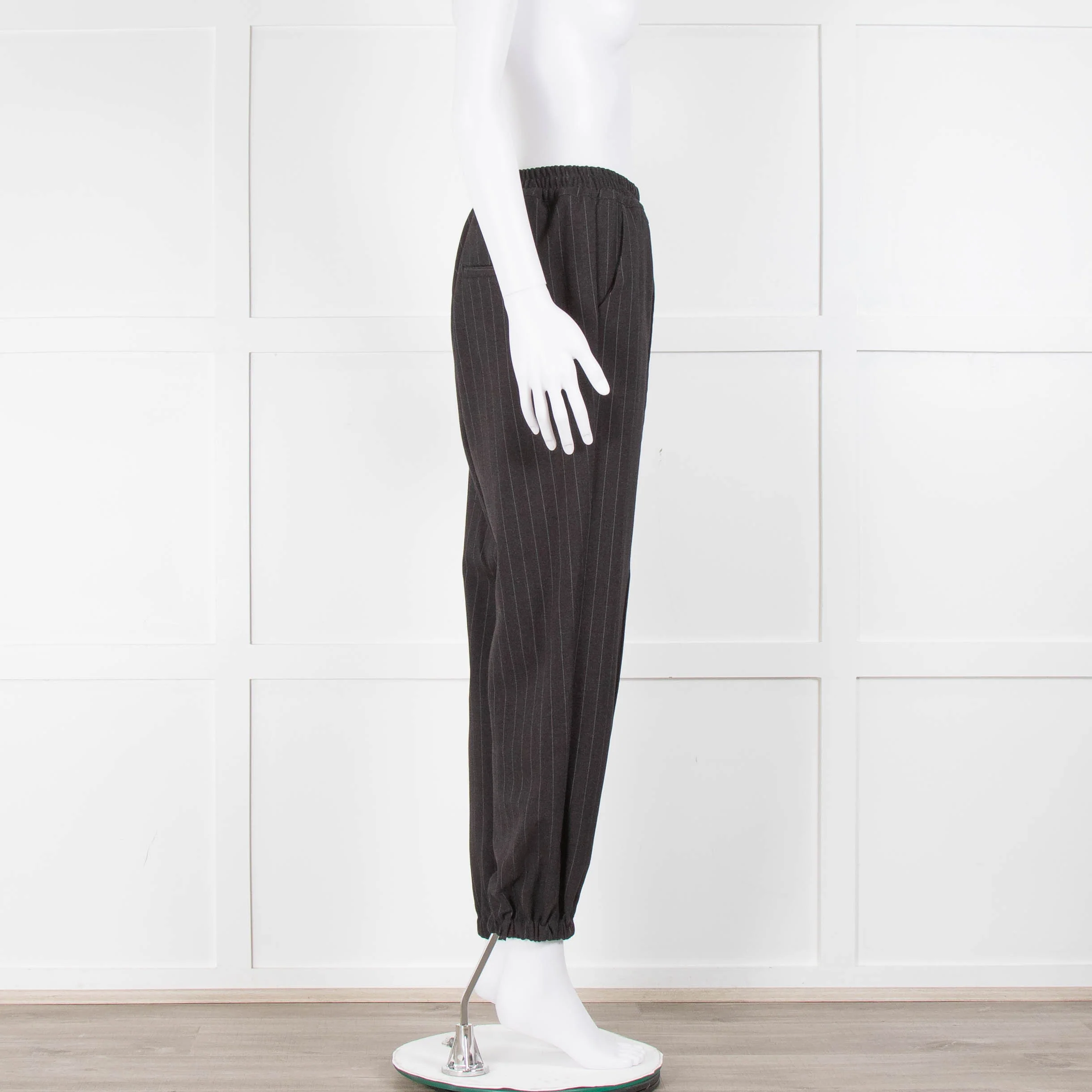 The Frankie Shop Grey Pinstripe, Elasticated Waist Joggers - Image 2