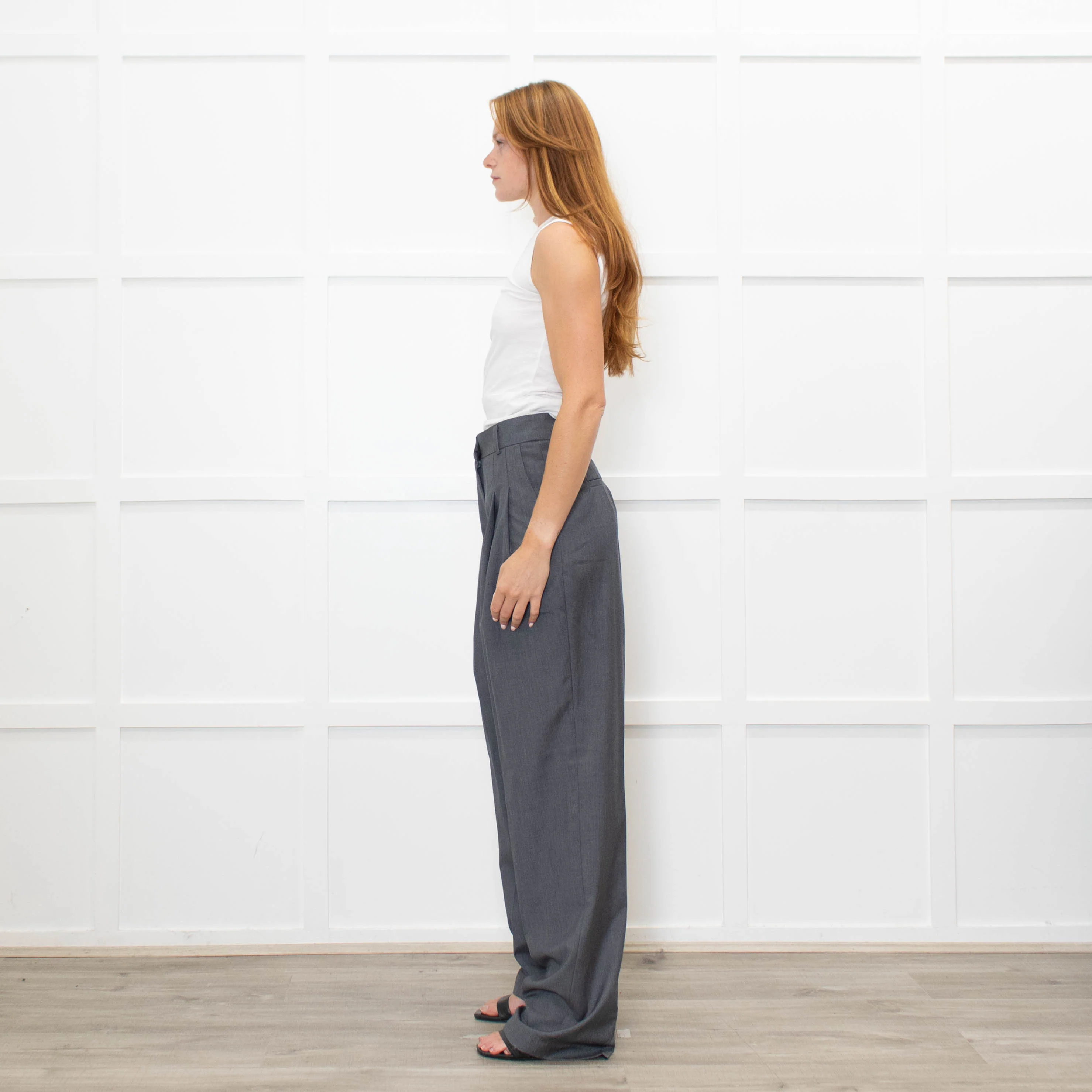 The Frankie Shop Grey Tailored Trousers - Image 4