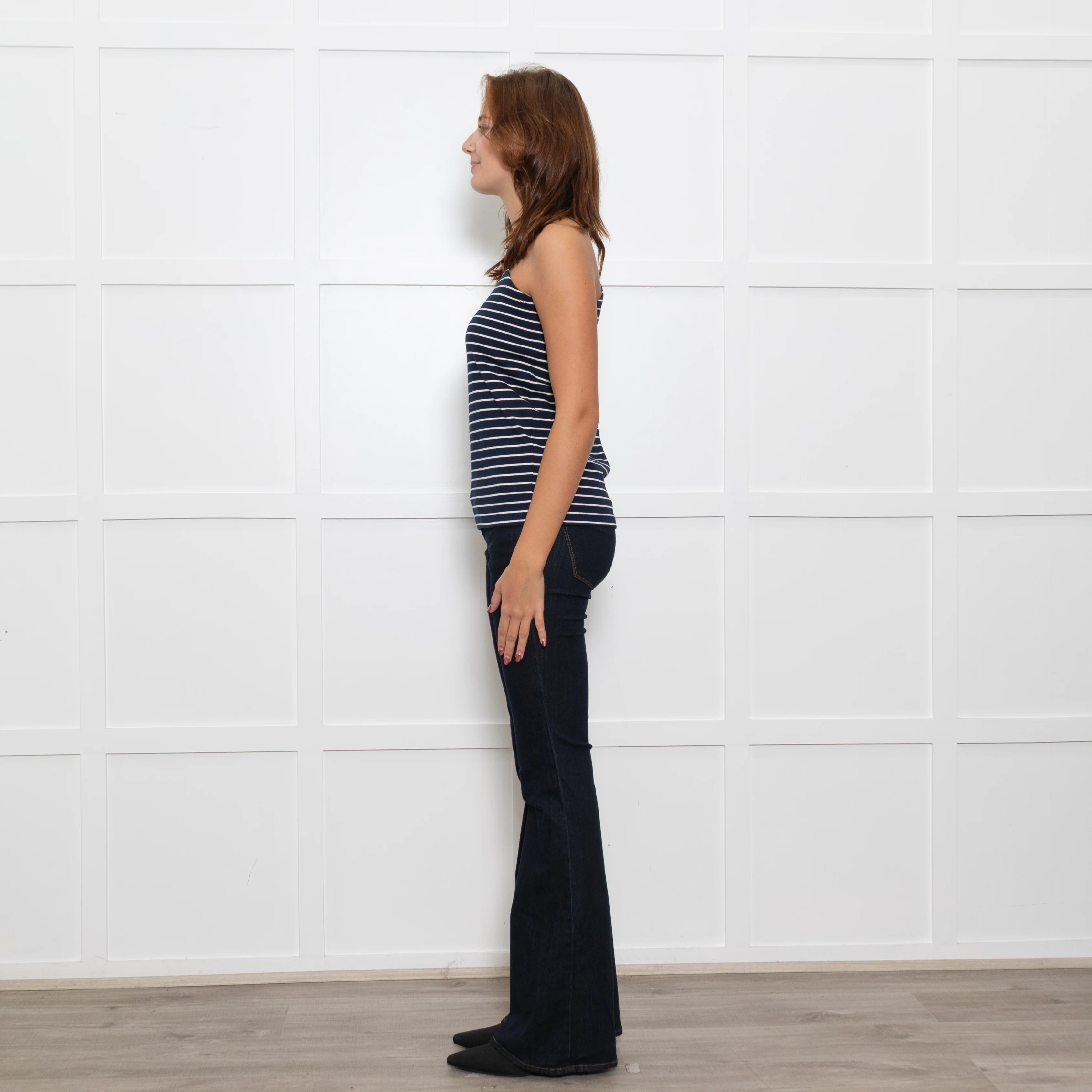 The Frankie Shop Navy White Striped One Shoulder Top - Image 4