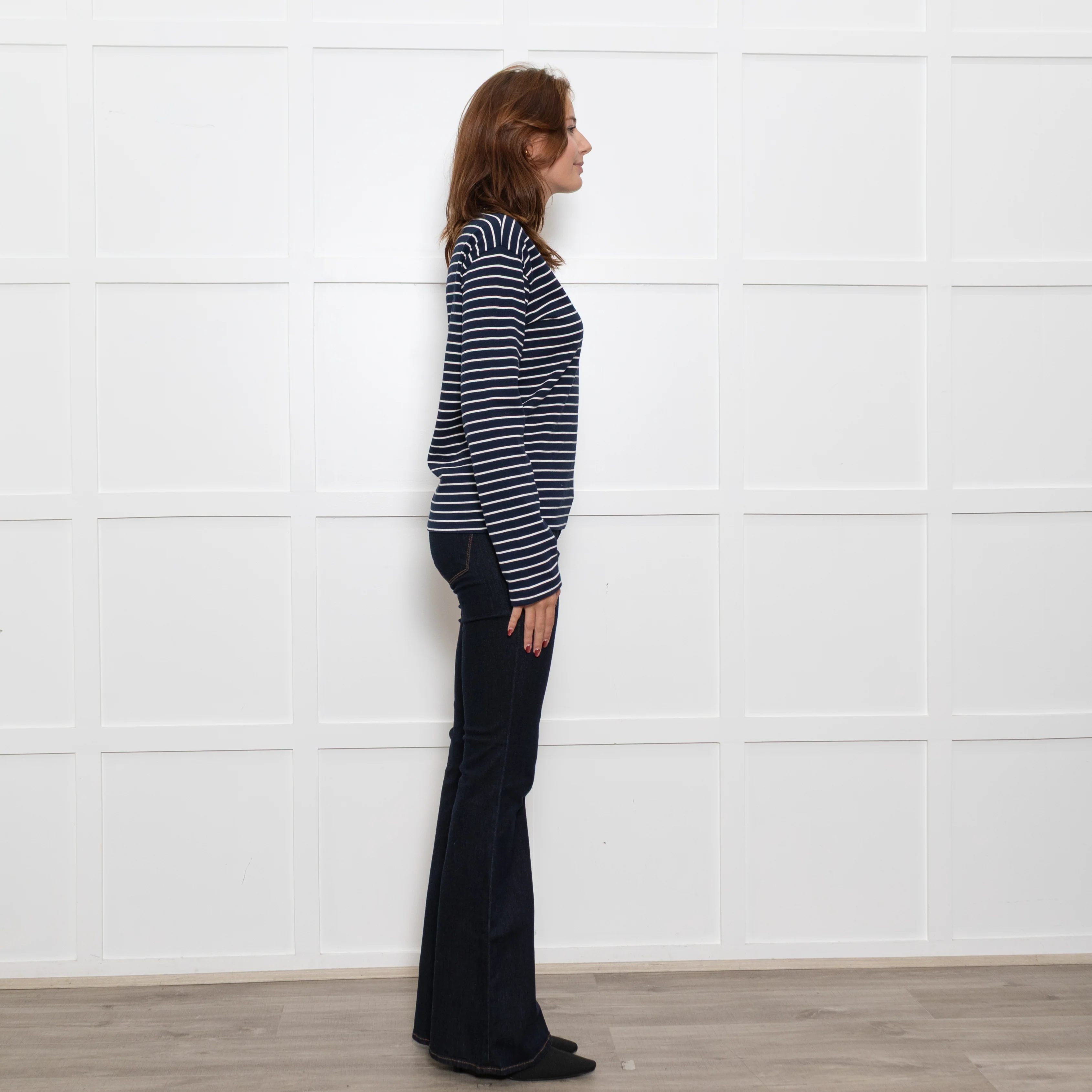The Frankie Shop Navy White Striped One Shoulder Top - Image 6