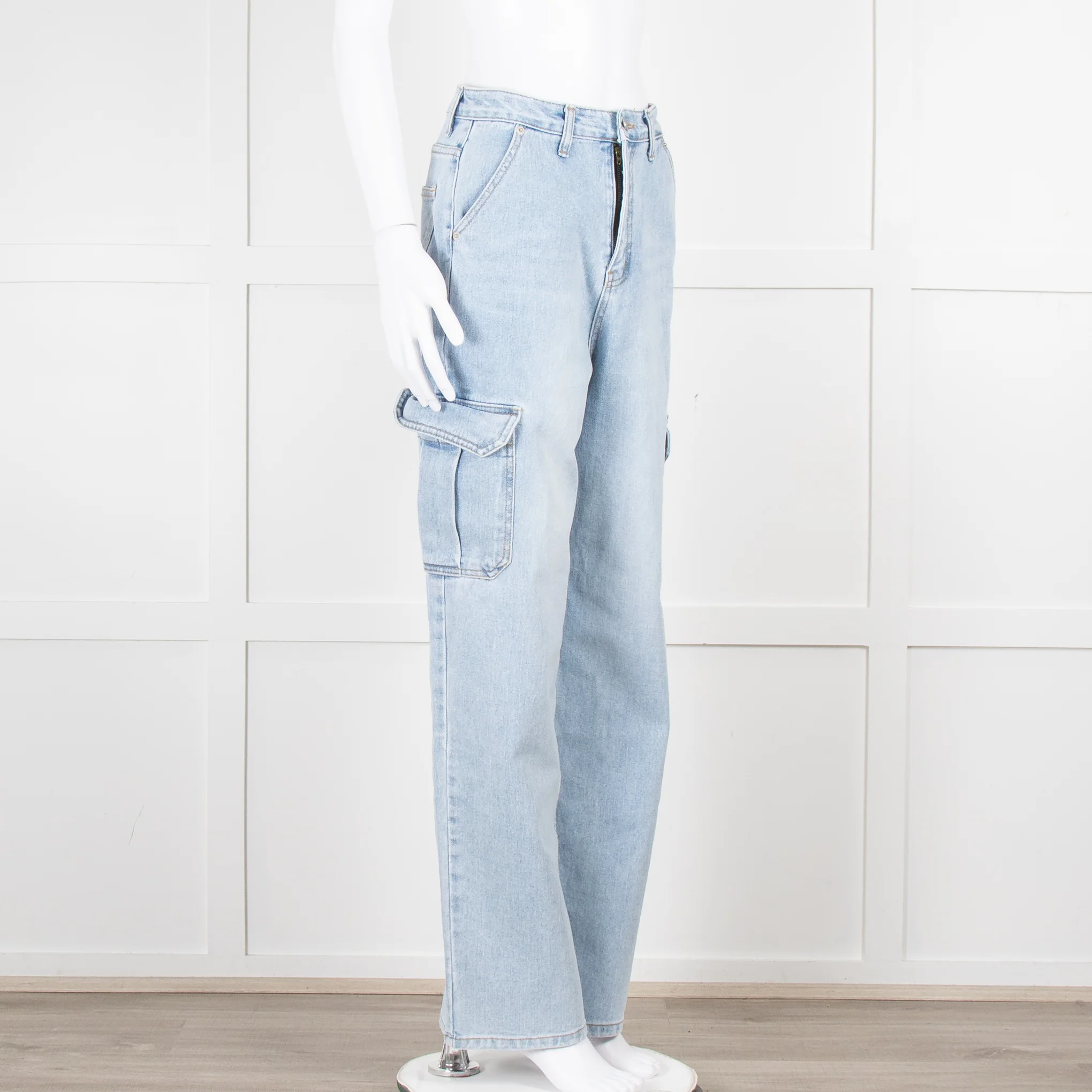 The Frankie Shop Pale Blue Cargo Jeans - Image 2