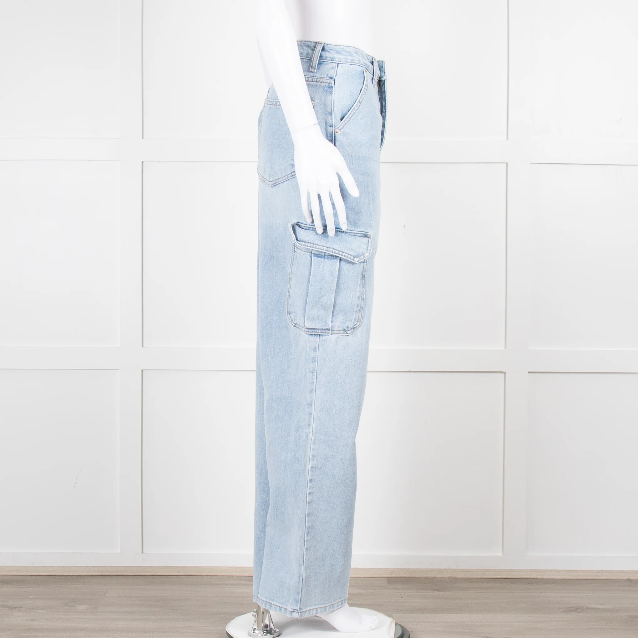 The Frankie Shop Pale Blue Cargo Jeans - Image 3