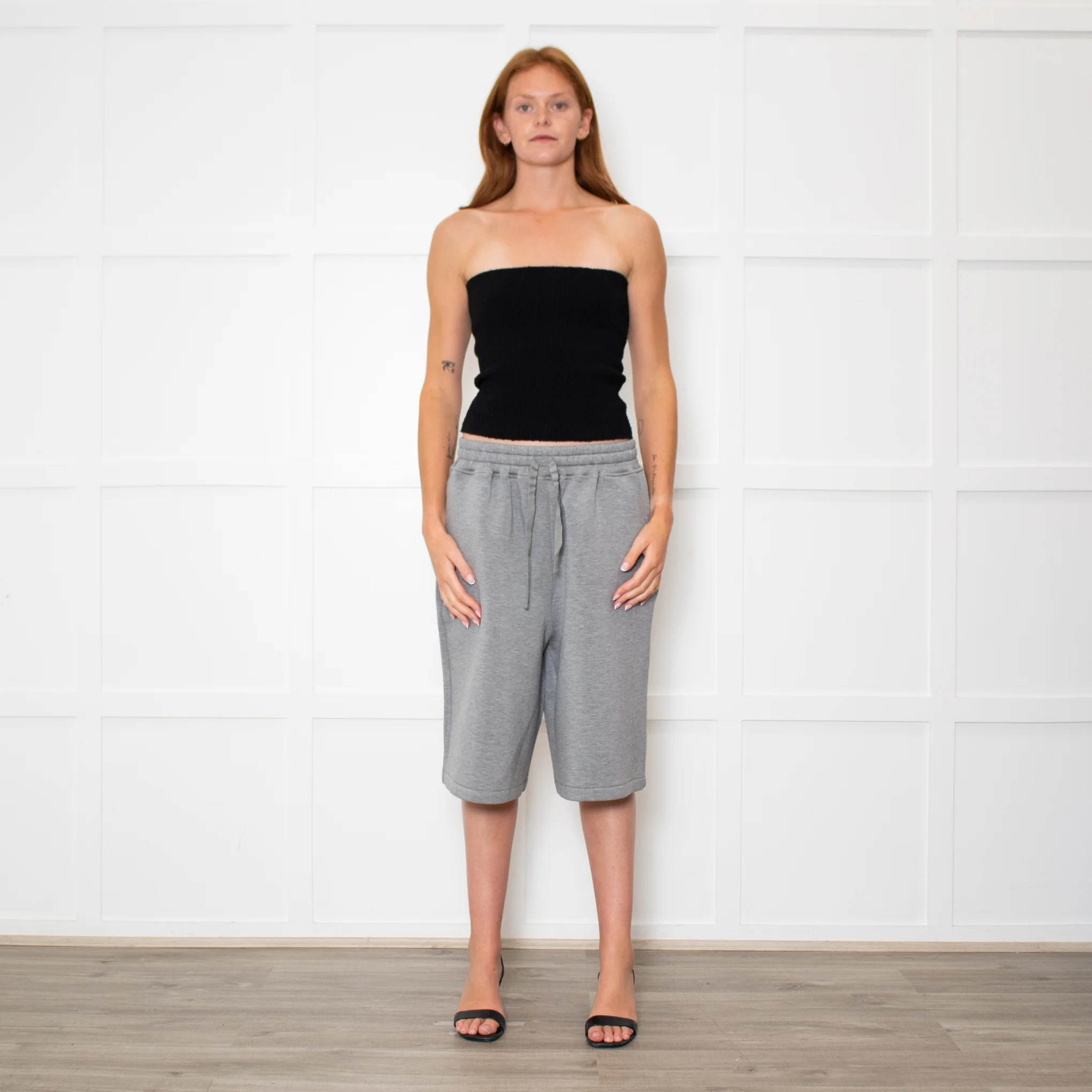 The Frankie Shop Rian Grey Jersey Sweatshorts