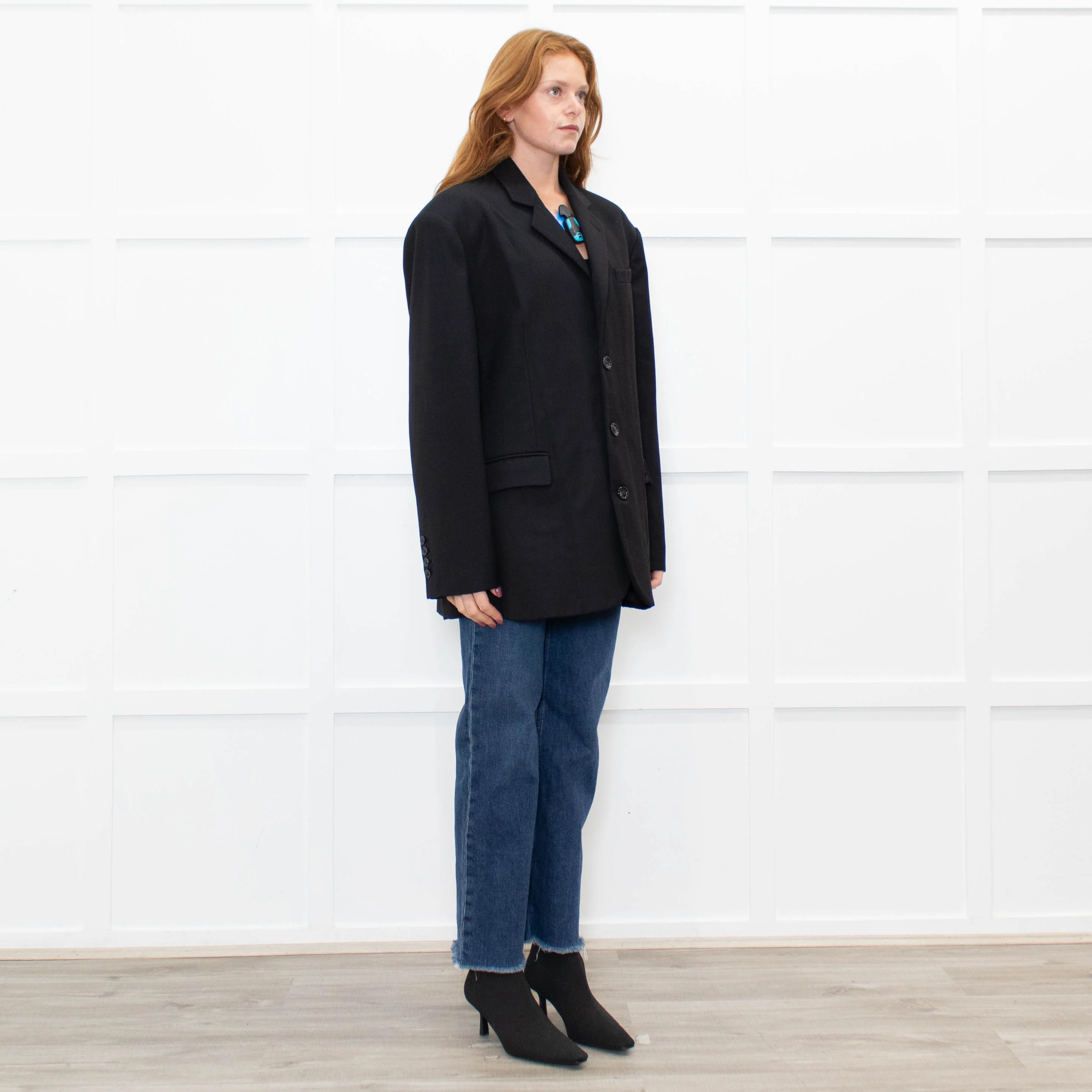 The Frankie Shop Black Oversized Single-Breasted Blazer Jacket - Image 7