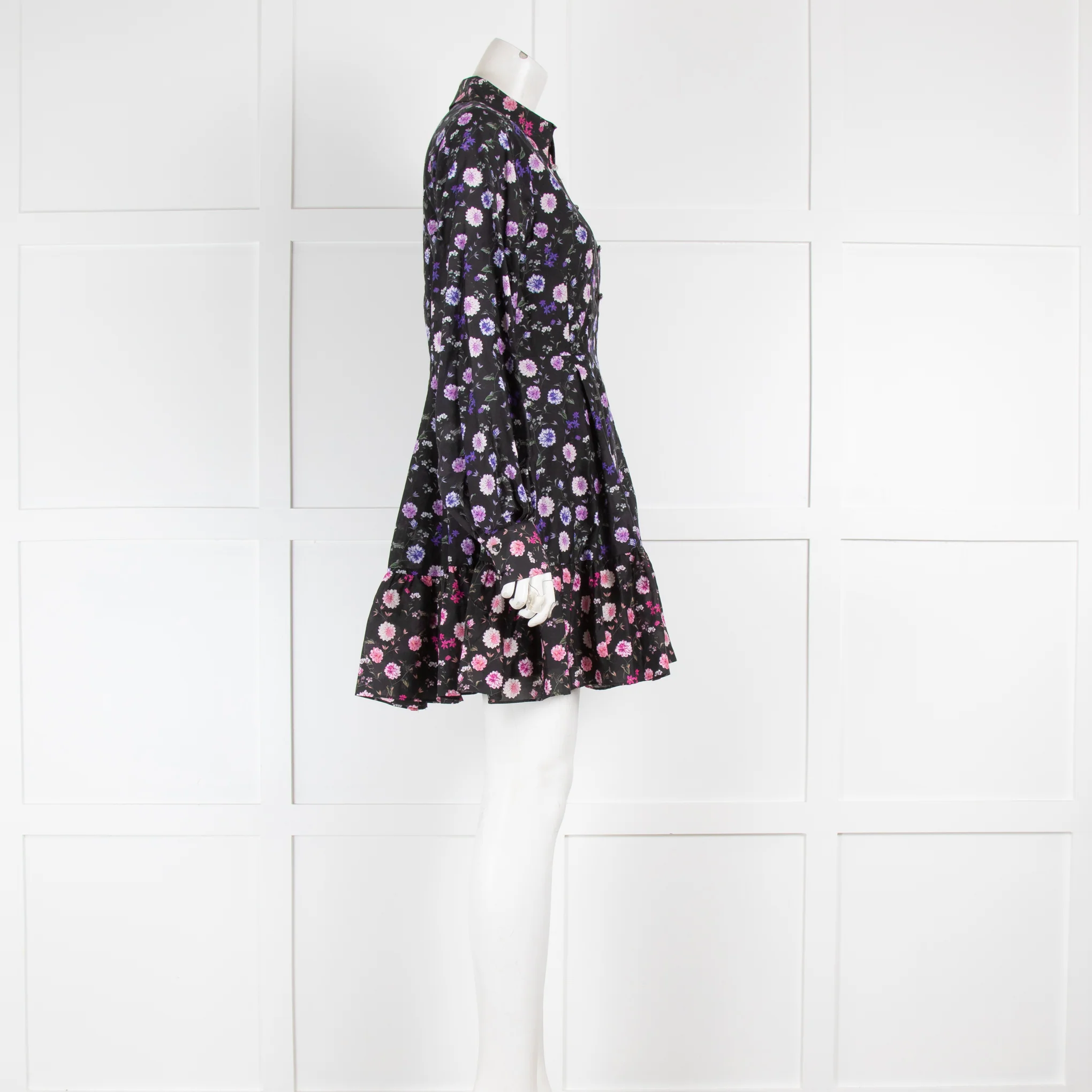 The Kooples Black Floral Mini Dress - Image 2