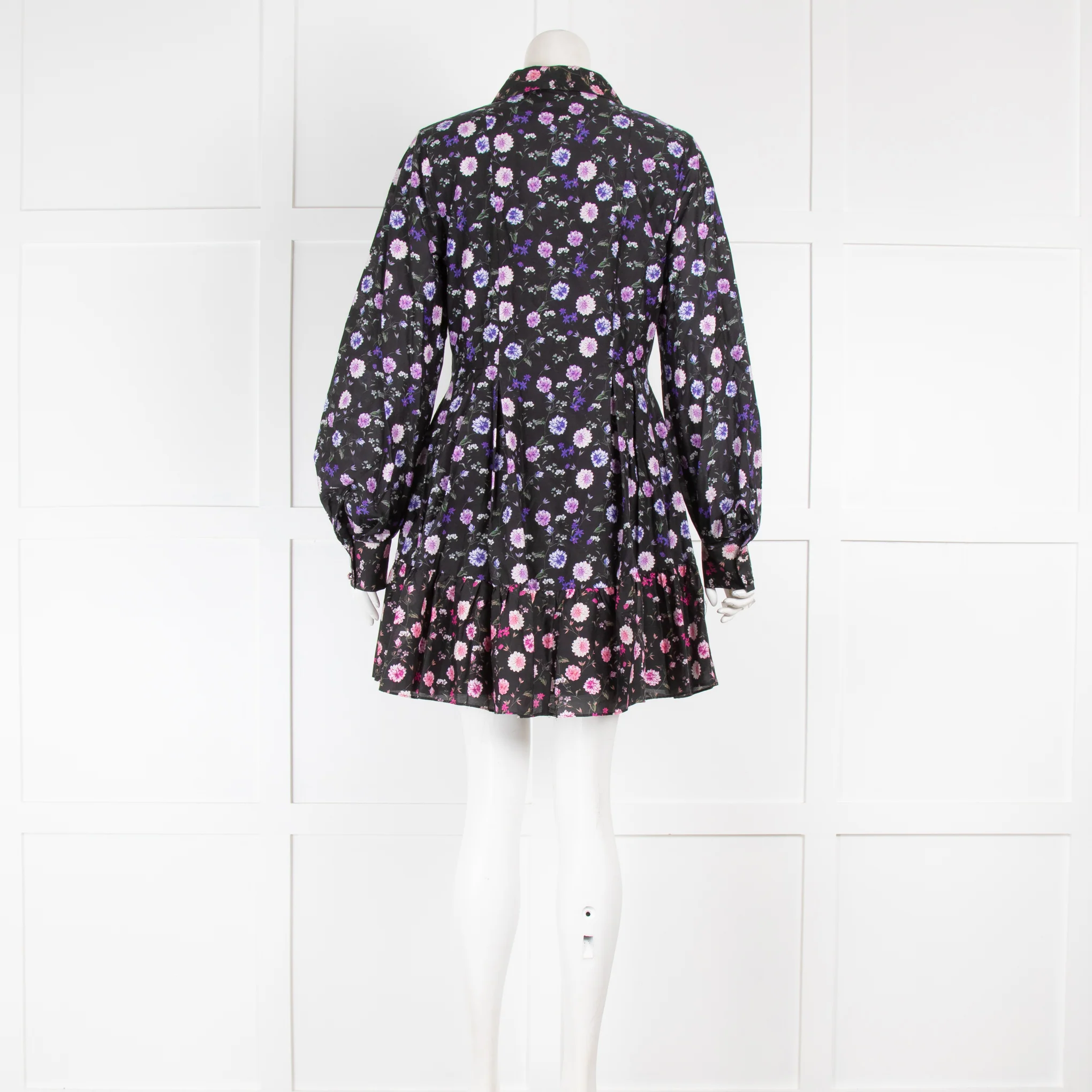 The Kooples Black Floral Mini Dress - Image 3
