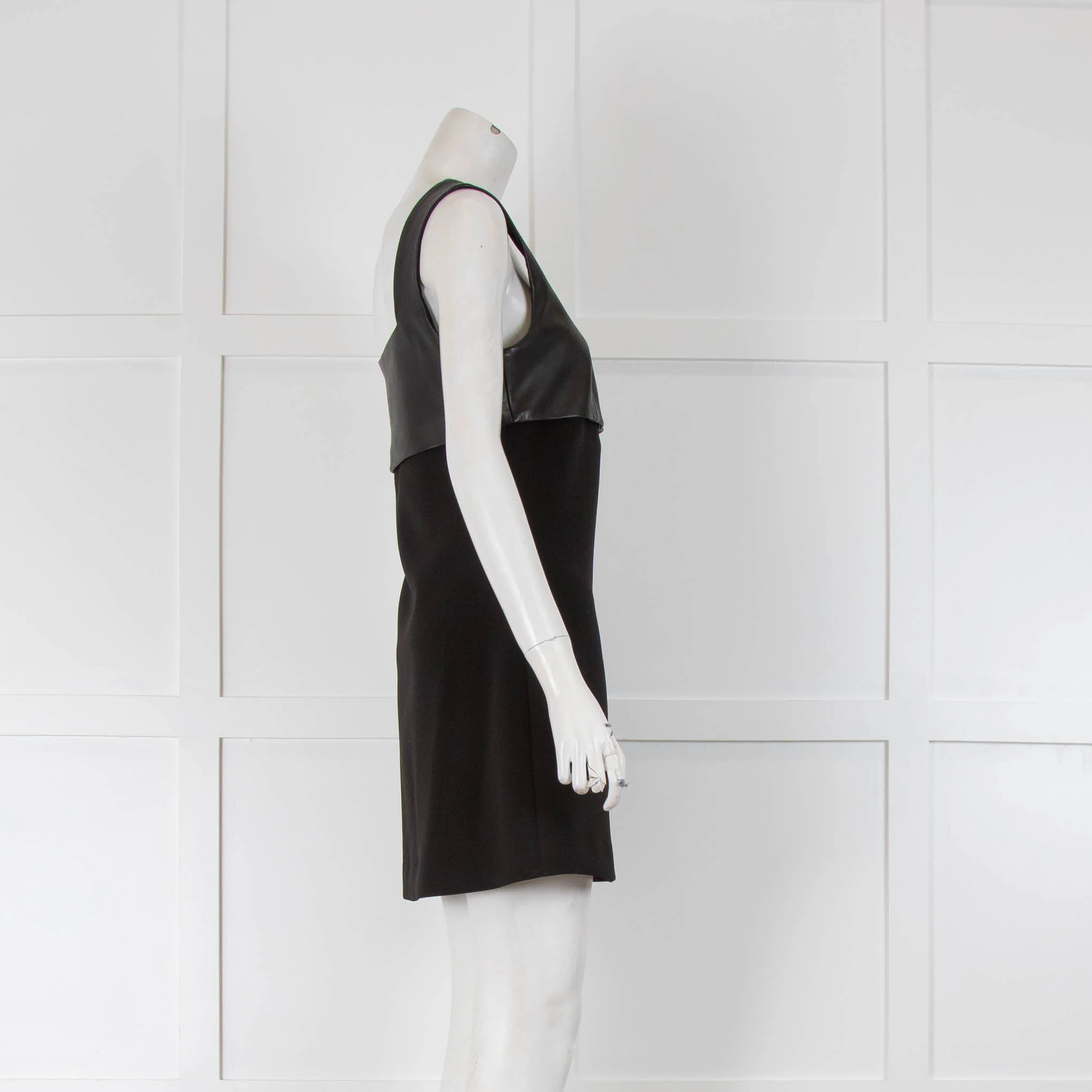 The Kooples Contrast Leather Pinafore Dress - Image 2
