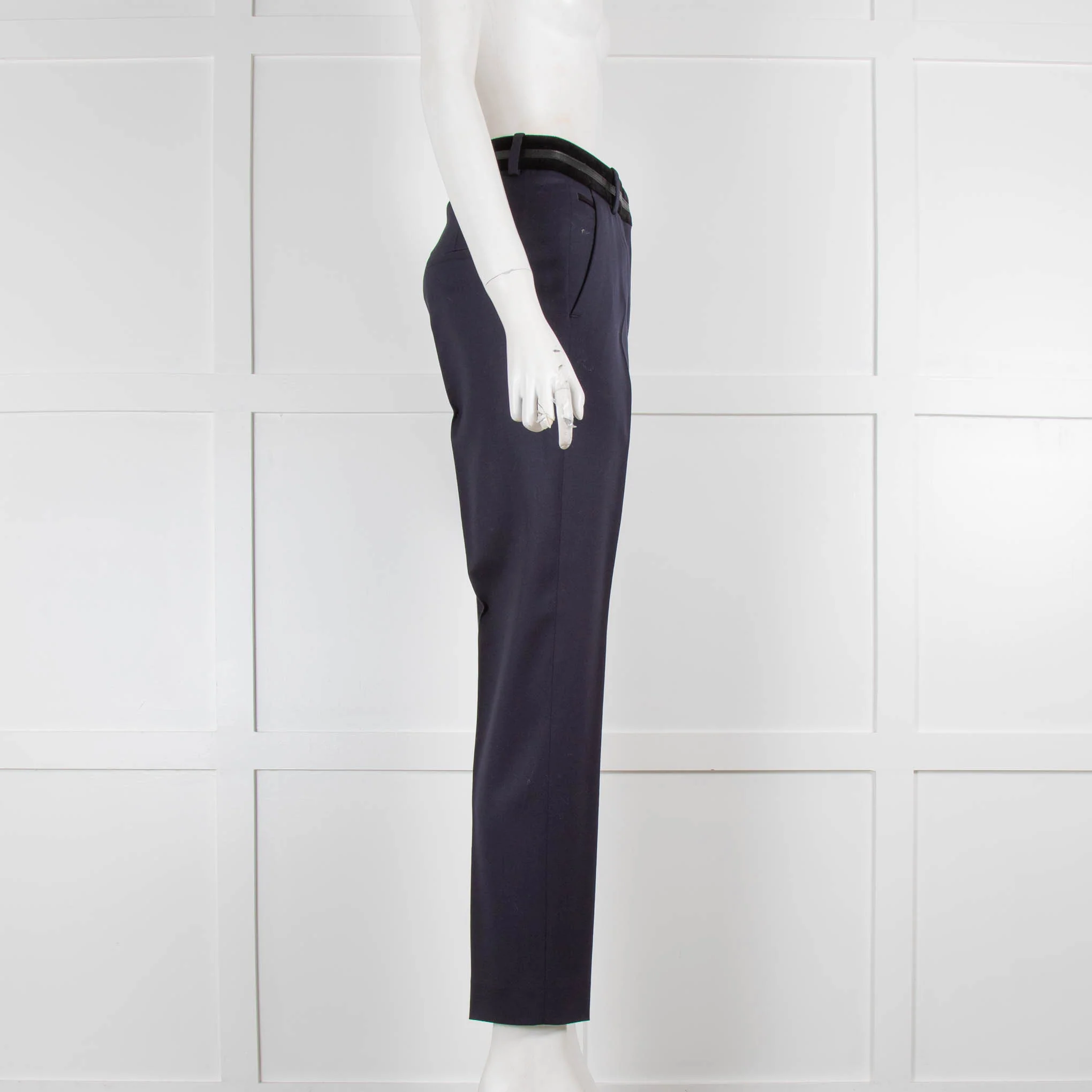 The Kooples Navy Cigarette Pant with Velvet Wasitband - Image 2