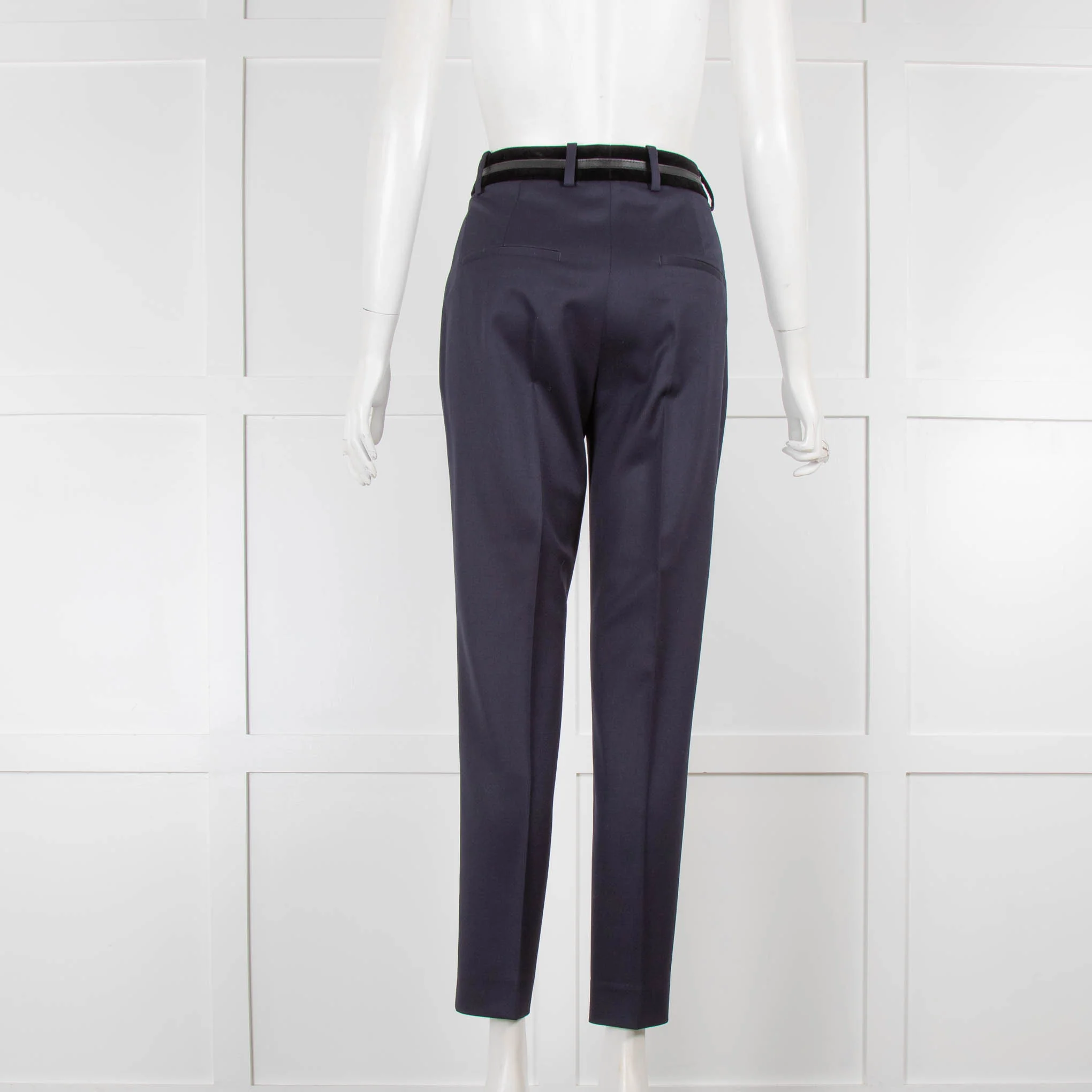 The Kooples Navy Cigarette Pant with Velvet Wasitband - Image 3