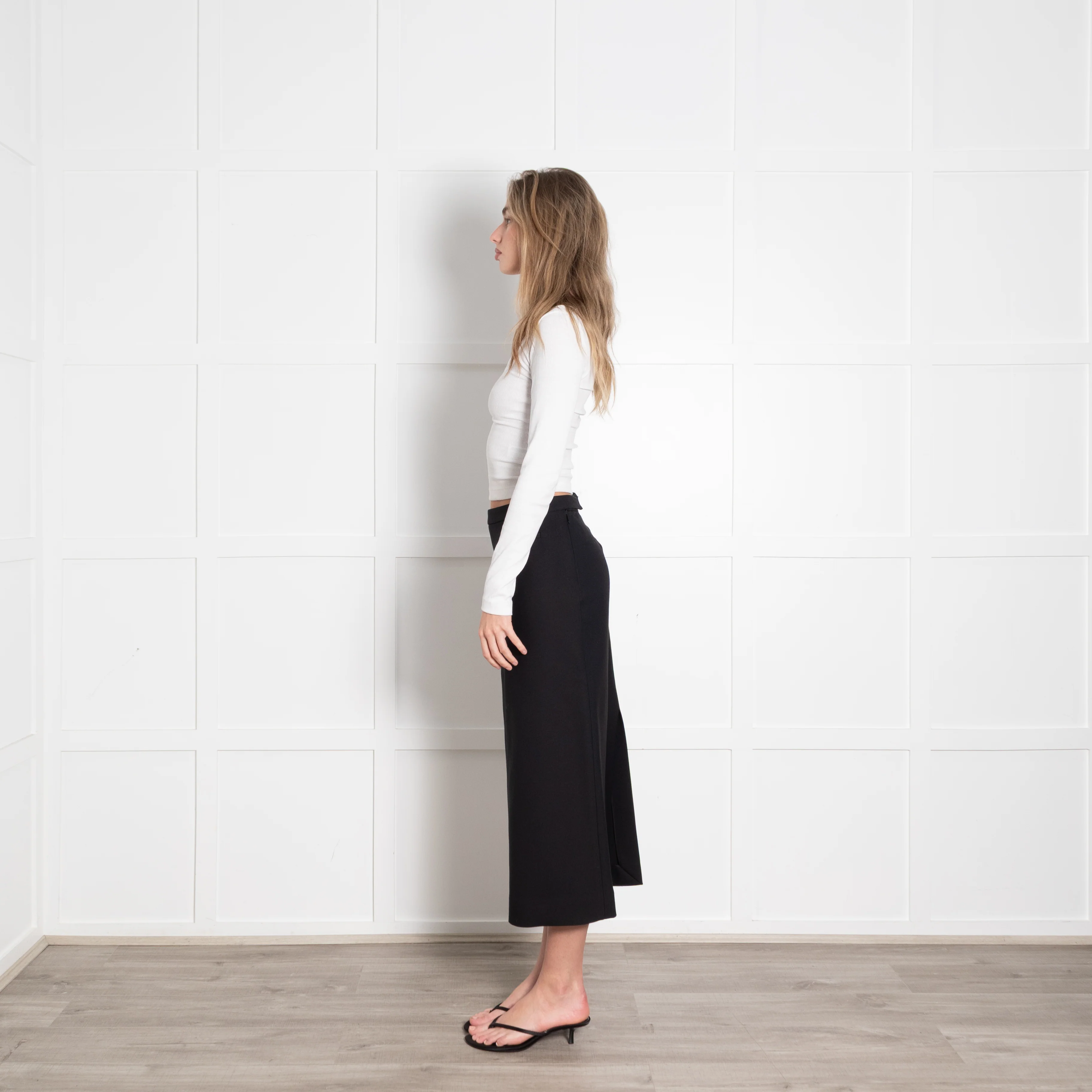 The Row Black Straight Mid Length Skirt - Image 5