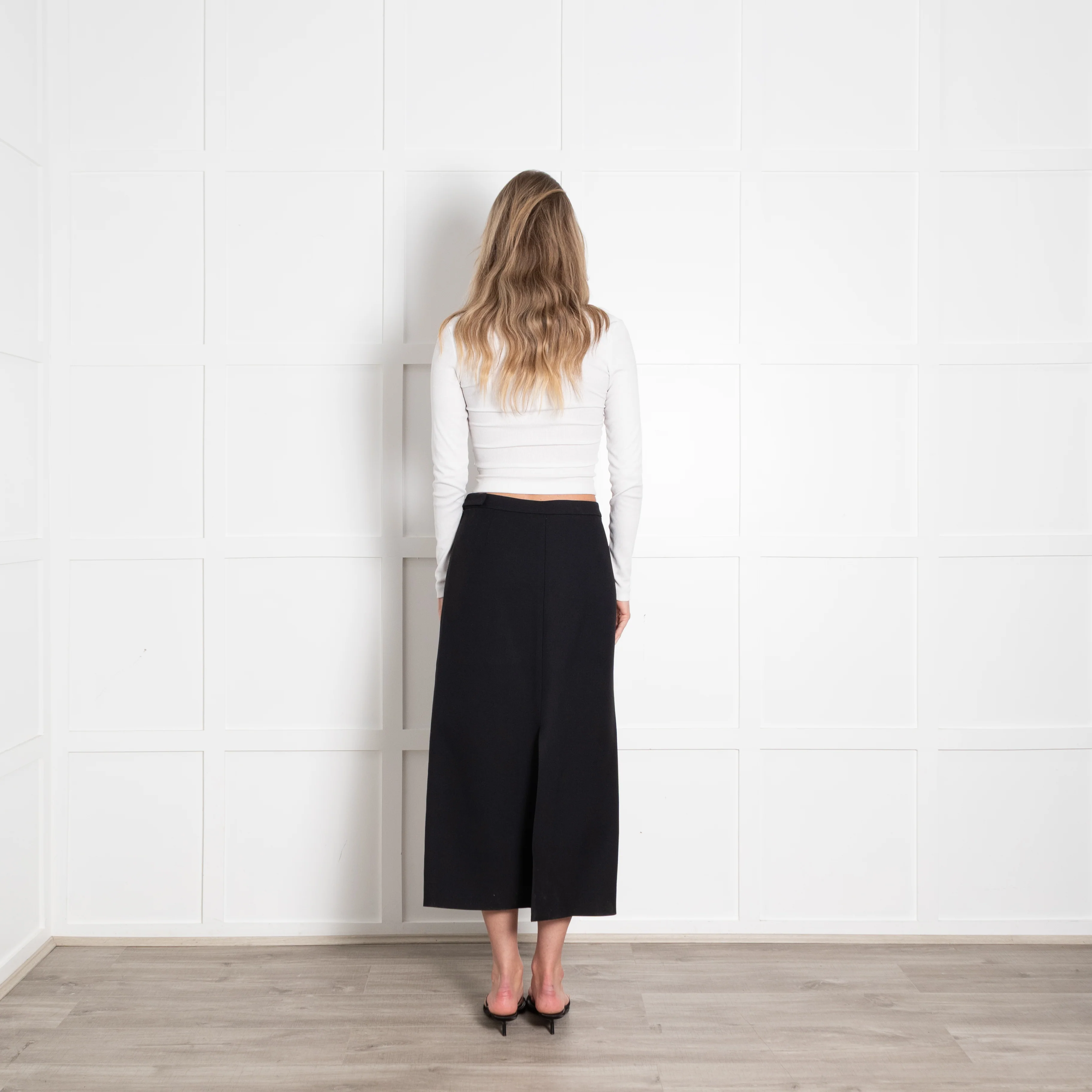 The Row Black Straight Mid Length Skirt - Image 6