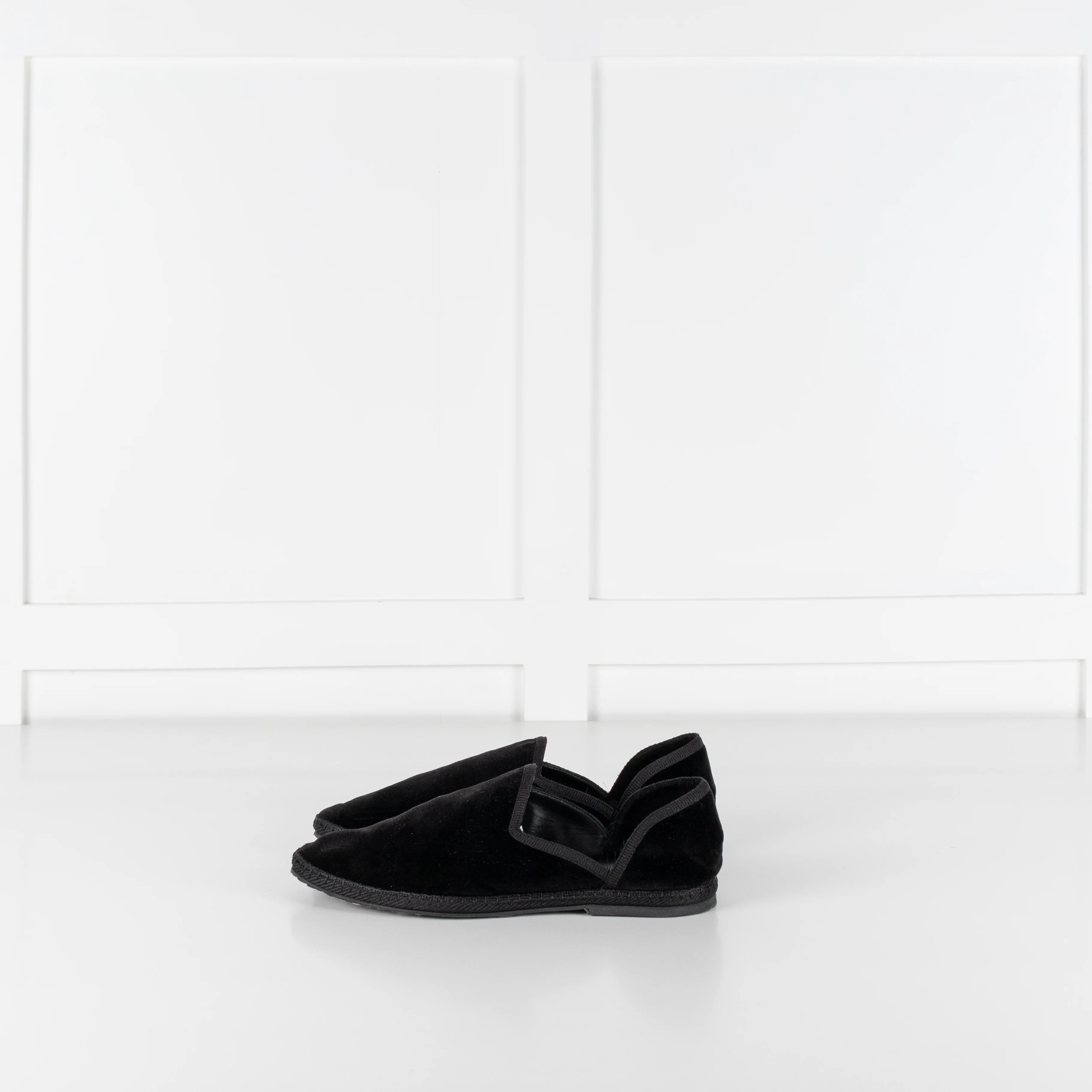 The Row Black Velvet Friulane Leather Flats - Image 3