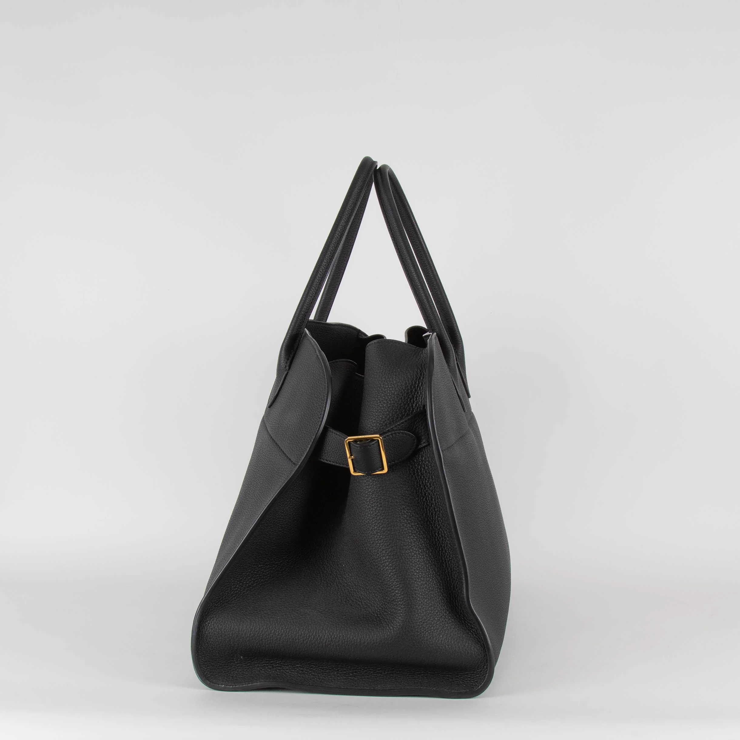 The Row Margaux 17 Black Pebble Leather Bag - Image 6