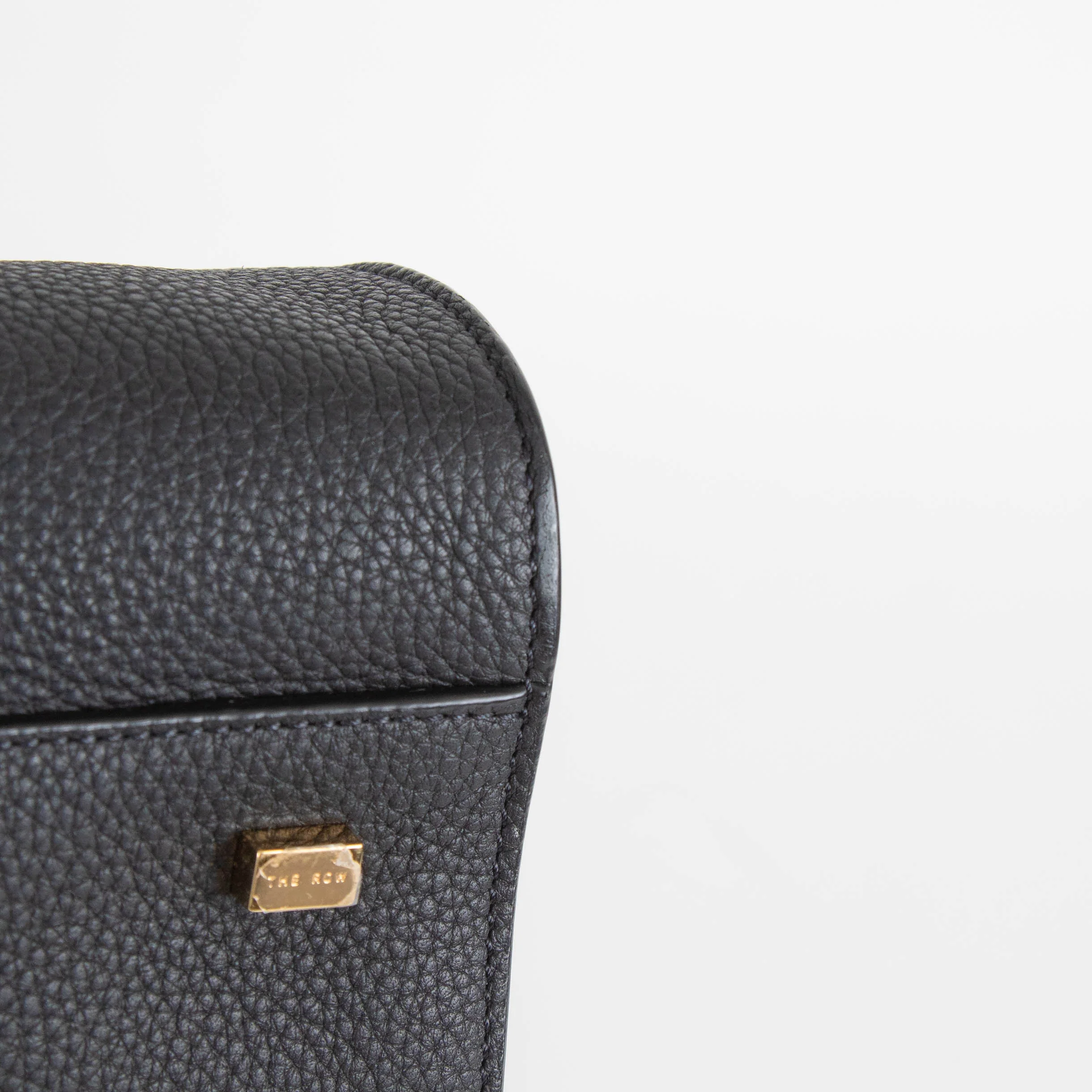 The Row Margaux 17 Black Pebble Leather Bag - Image 8