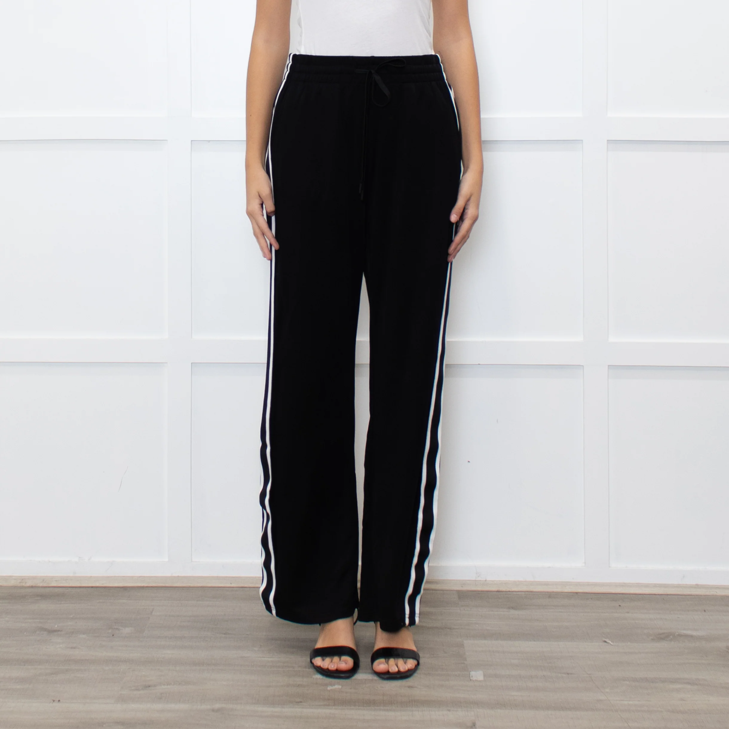 The Upside Black Athletic Trousers with Side Stripe - Image 2