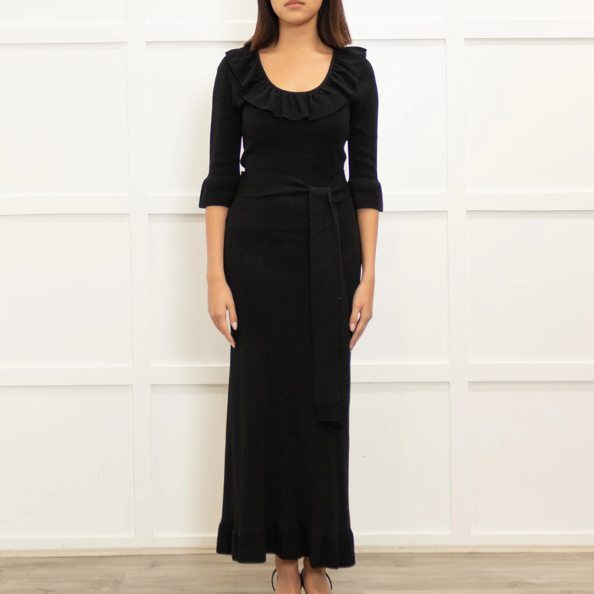 The Vampire's Wife Black Sparkle Knitted Maxi Dress - Image 2
