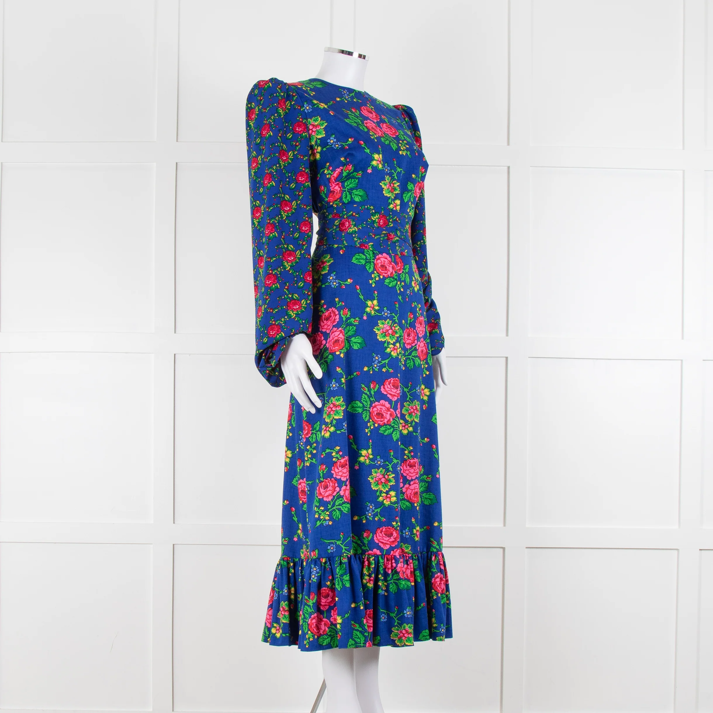 The Vampire's Wife Hero Vilanelle Dress Gypsy Blue Floral Print - Image 2