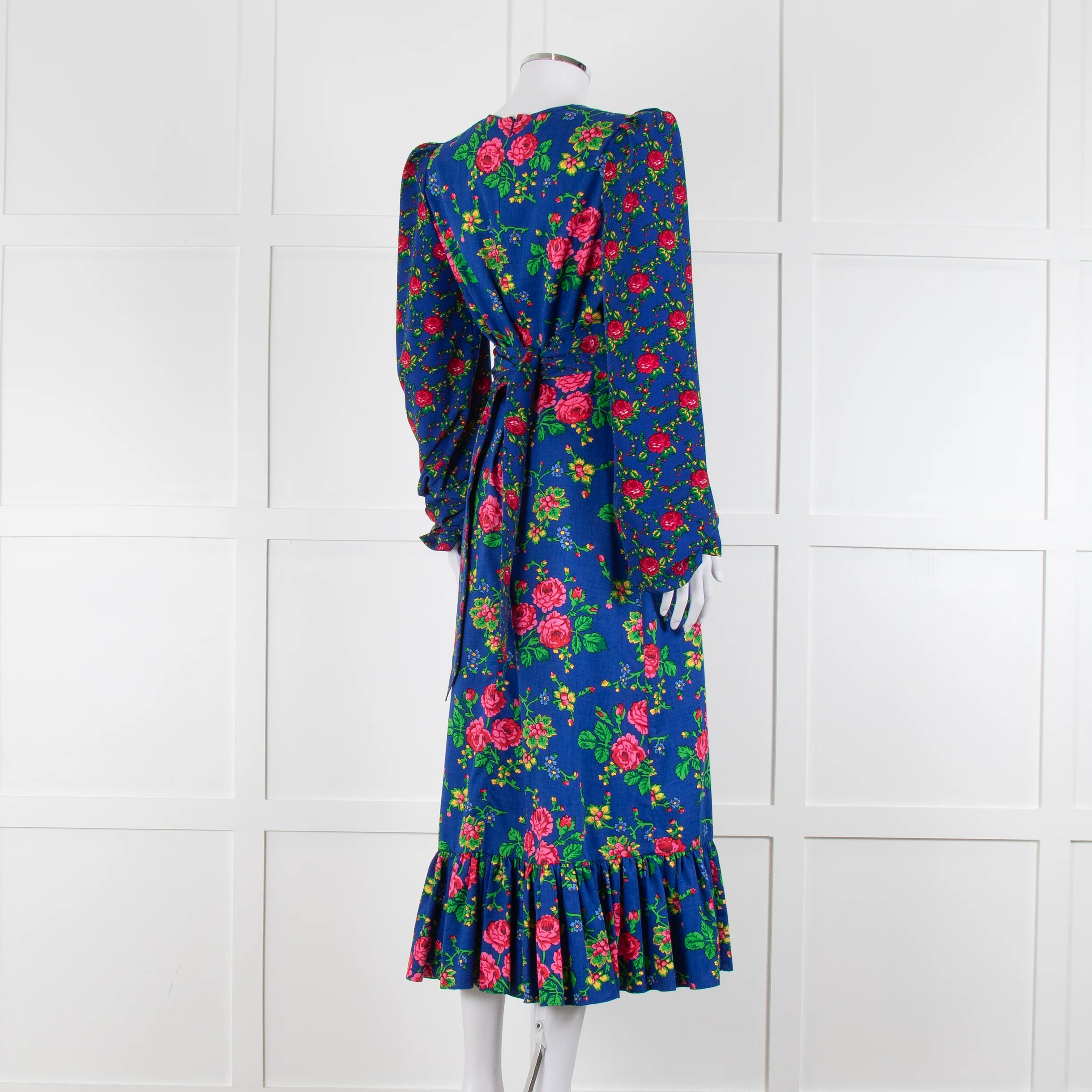 The Vampire's Wife Hero Vilanelle Dress Gypsy Blue Floral Print - Image 4