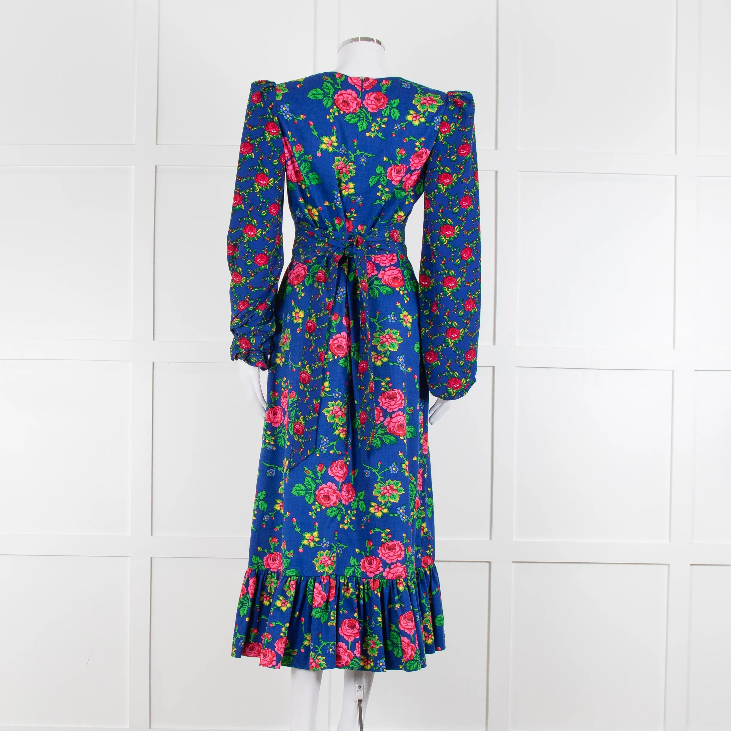 The Vampire's Wife Hero Vilanelle Dress Gypsy Blue Floral Print - Image 5