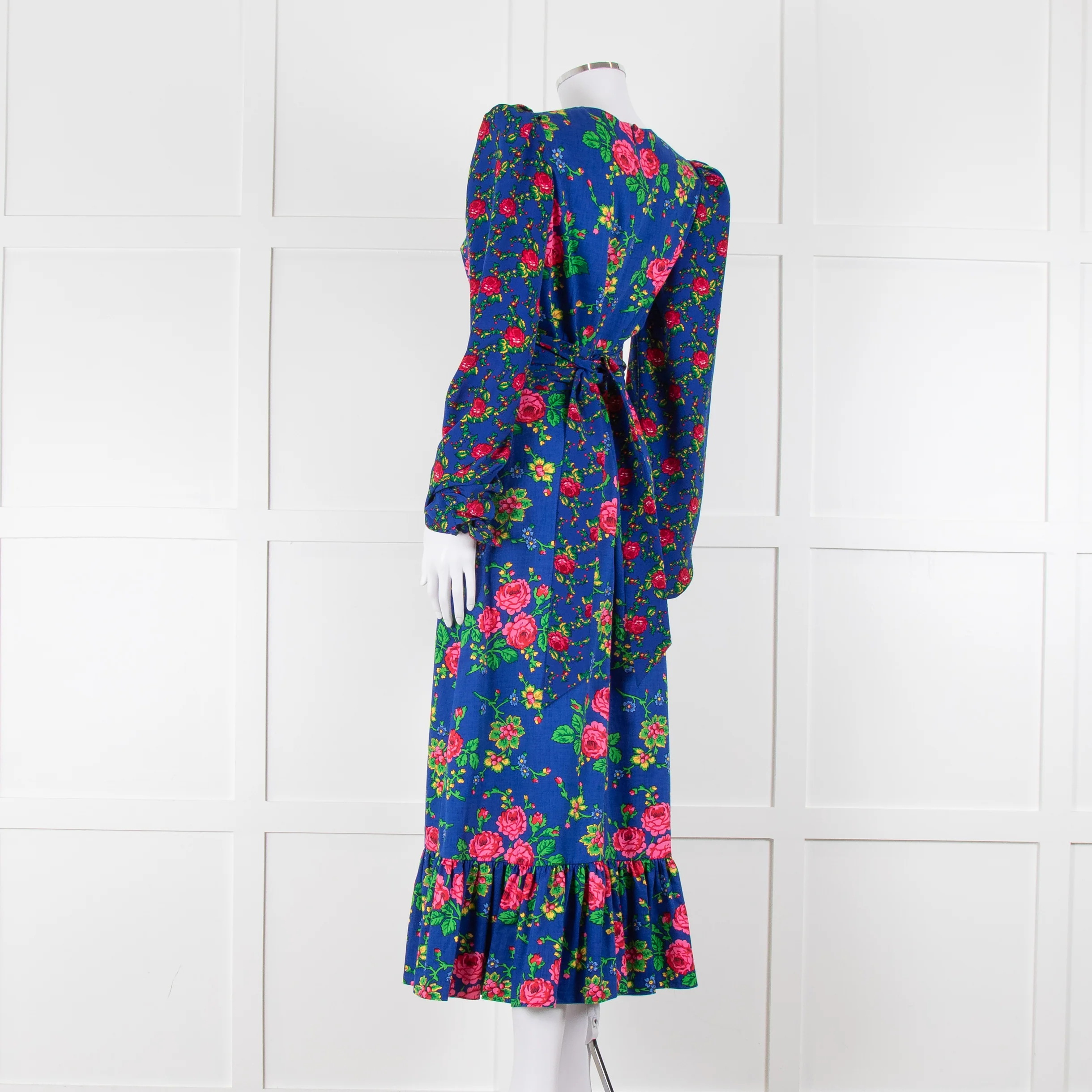 The Vampire's Wife Hero Vilanelle Dress Gypsy Blue Floral Print - Image 6