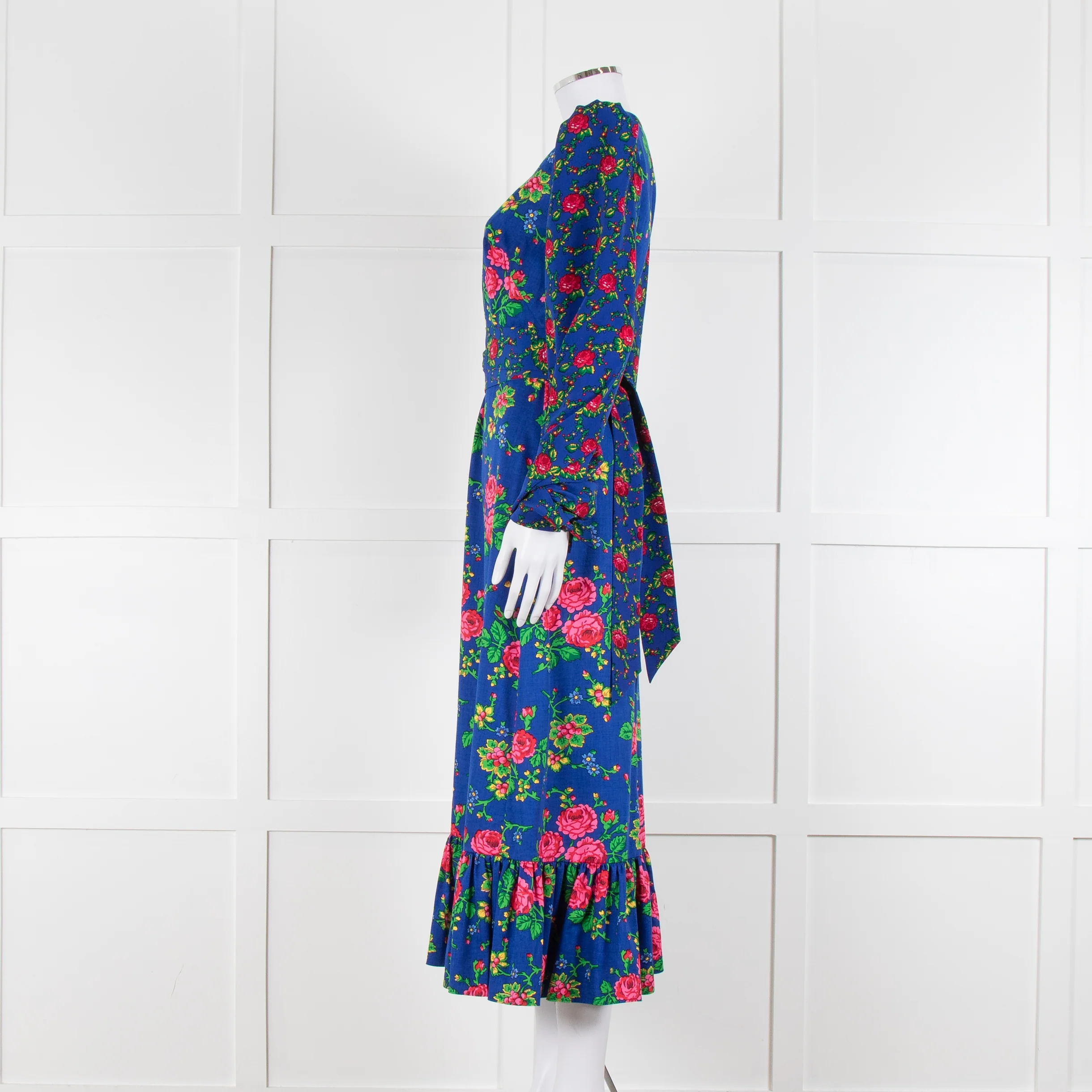 The Vampire's Wife Hero Vilanelle Dress Gypsy Blue Floral Print - Image 7