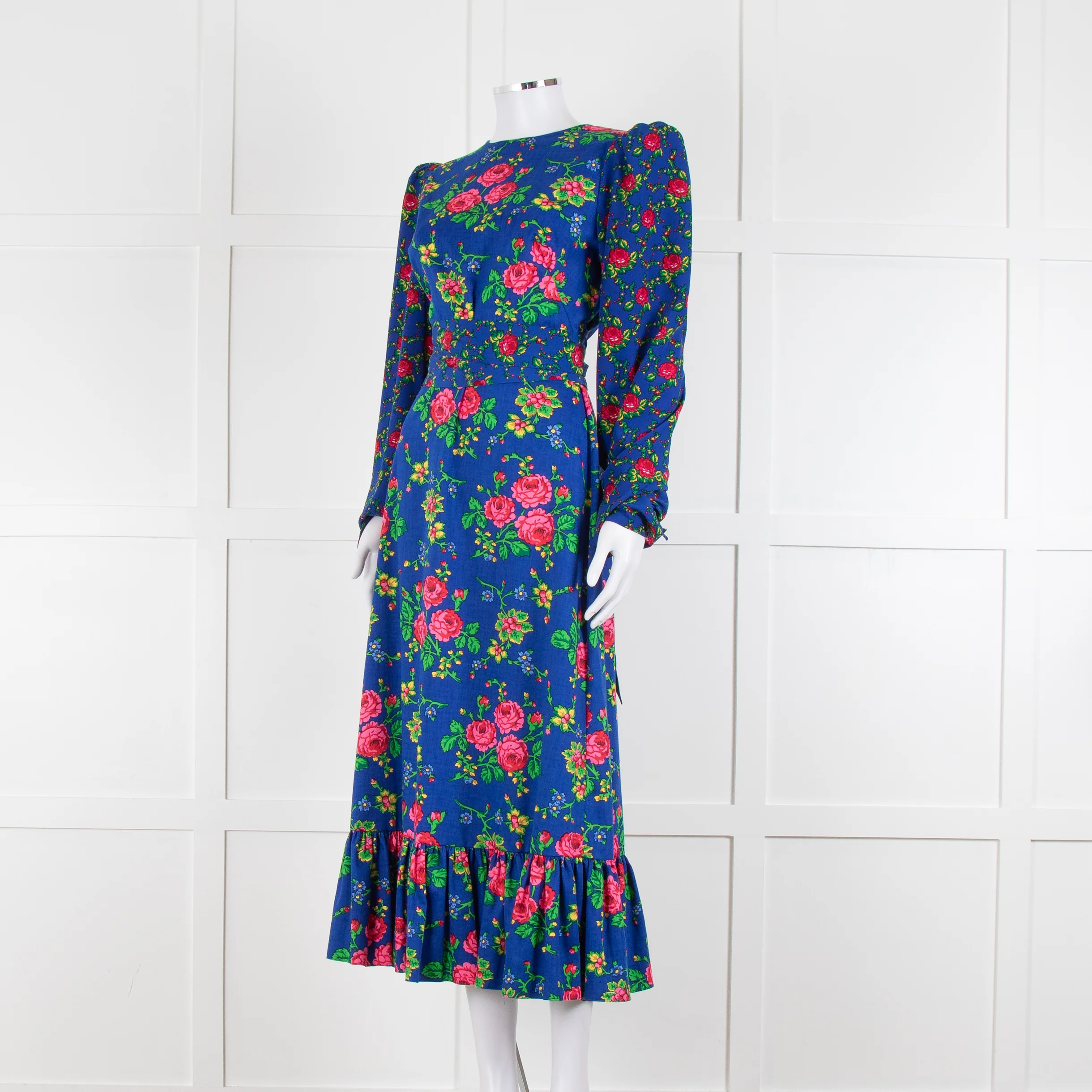 The Vampire's Wife Hero Vilanelle Dress Gypsy Blue Floral Print - Image 8