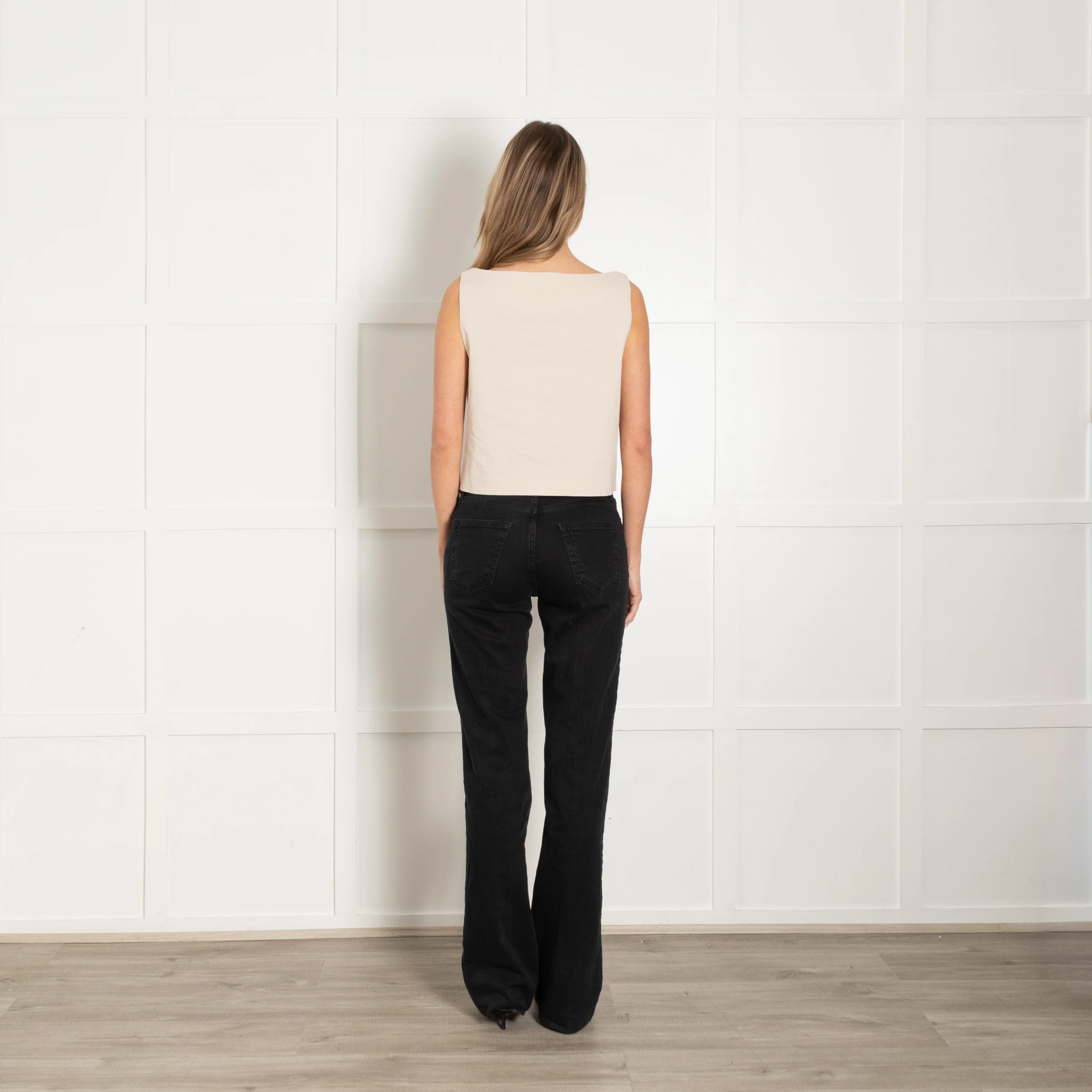 Theory Beige Sleeveless Cotton Blend Top - Image 5