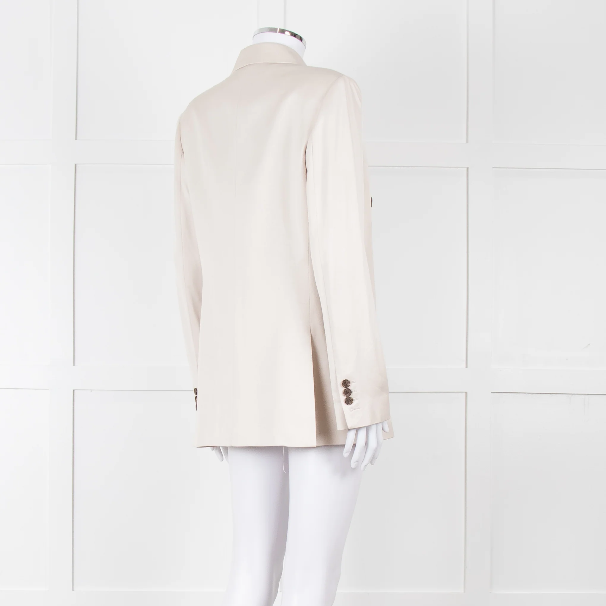 Theory Beige Twill Double Breasted Blazer - Image 6