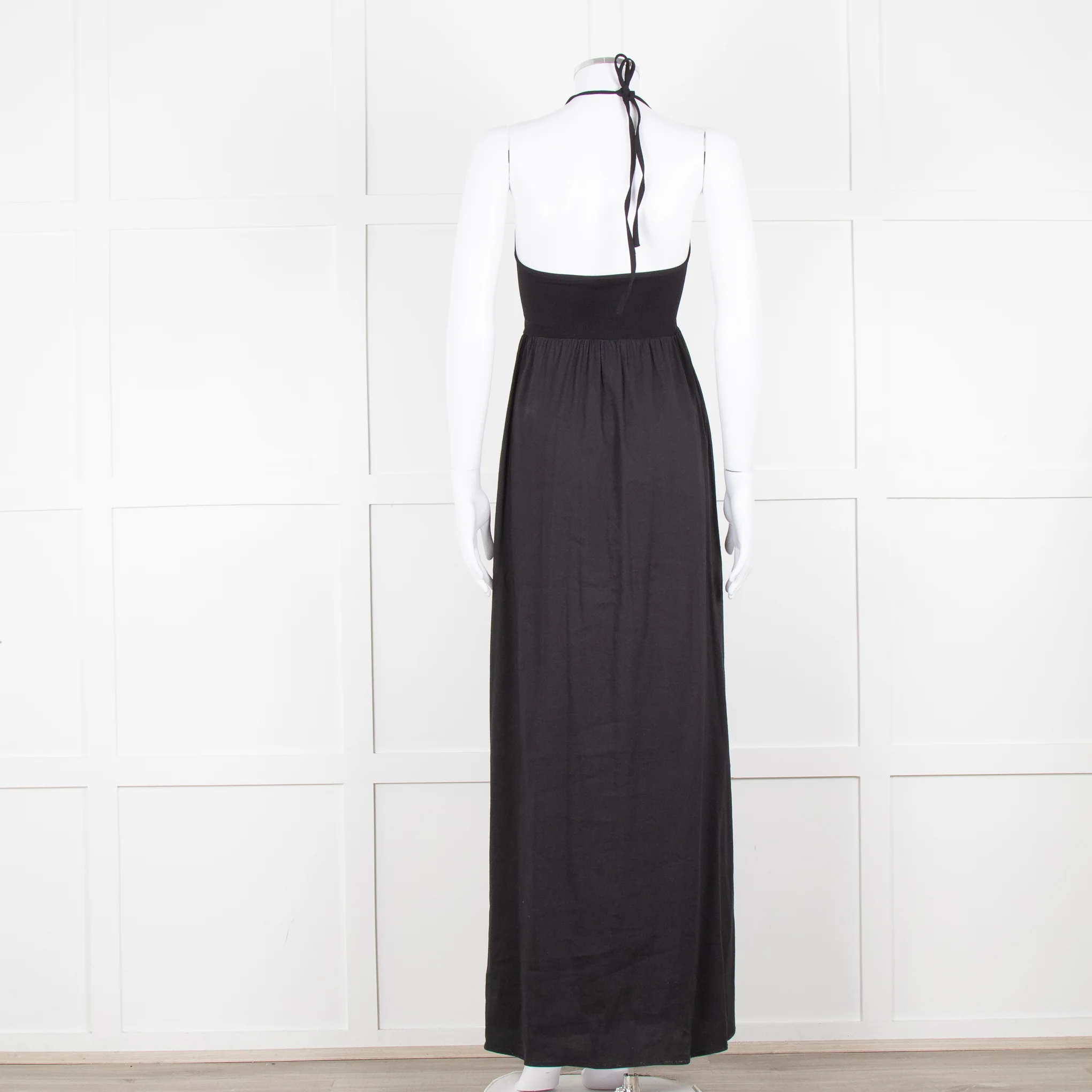 Theory Black Halter Neck Maxi Dress - Image 5