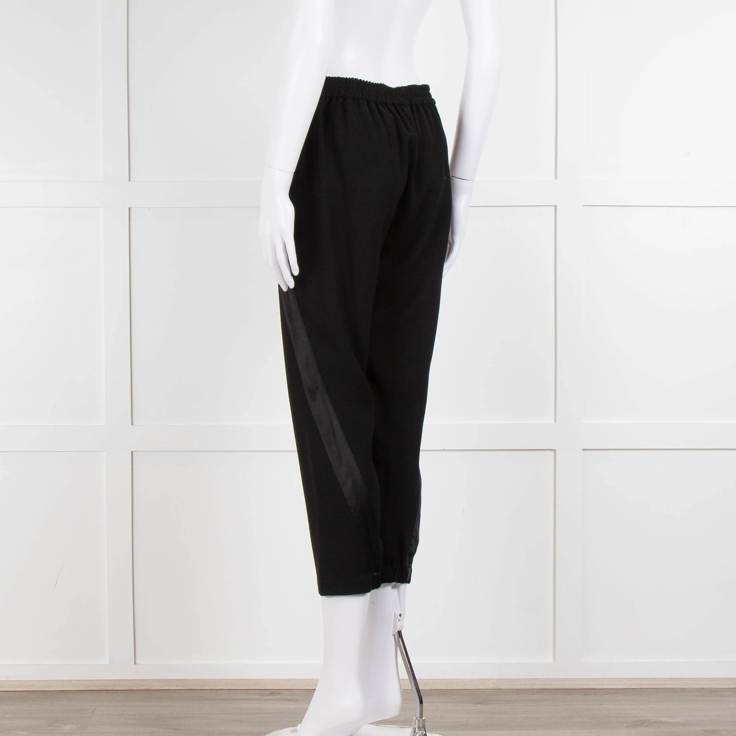 Theory Black Satin Strap Detail Elasticated Waist Trousers - Image 6
