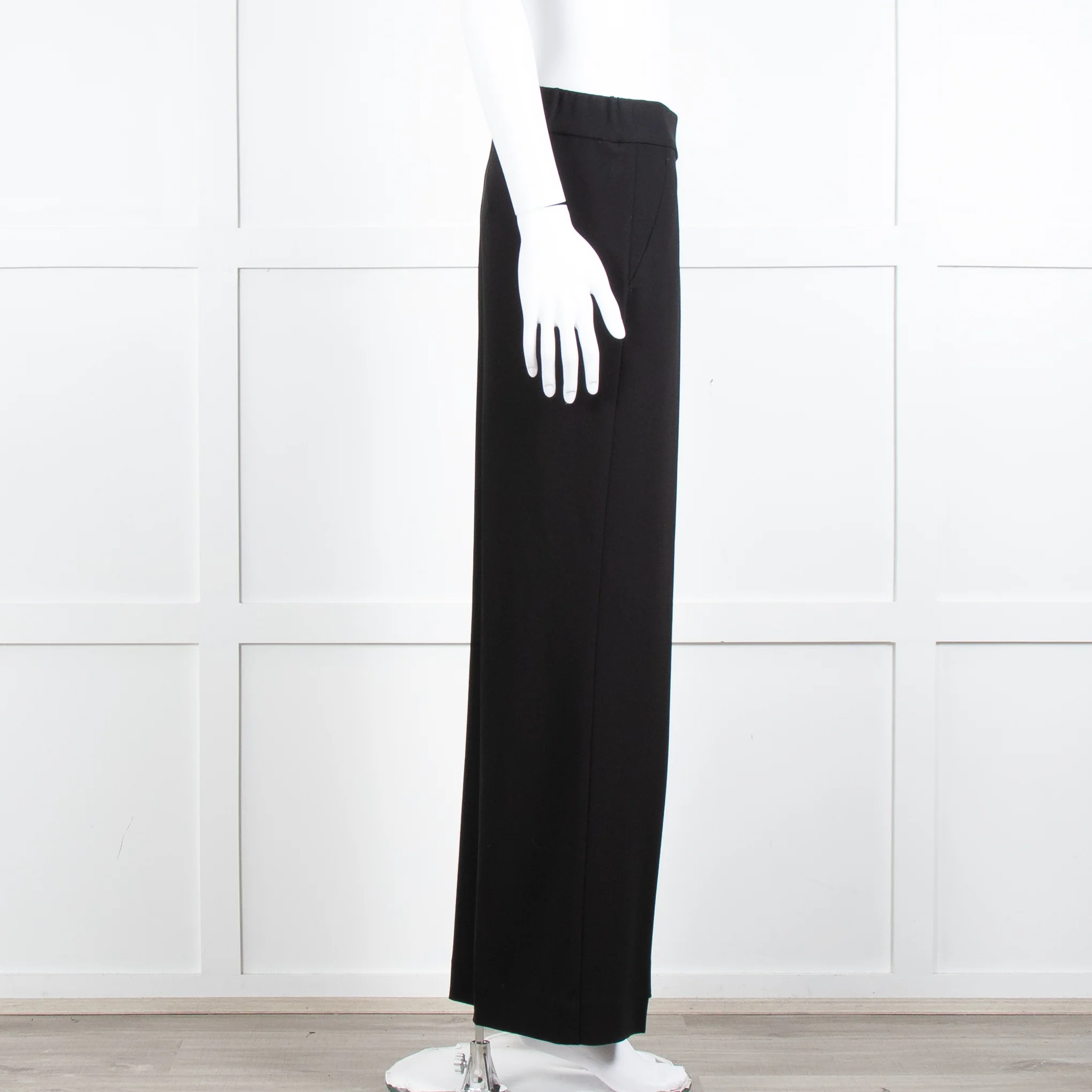 Theory Black Straight Leg Trousers - Image 3
