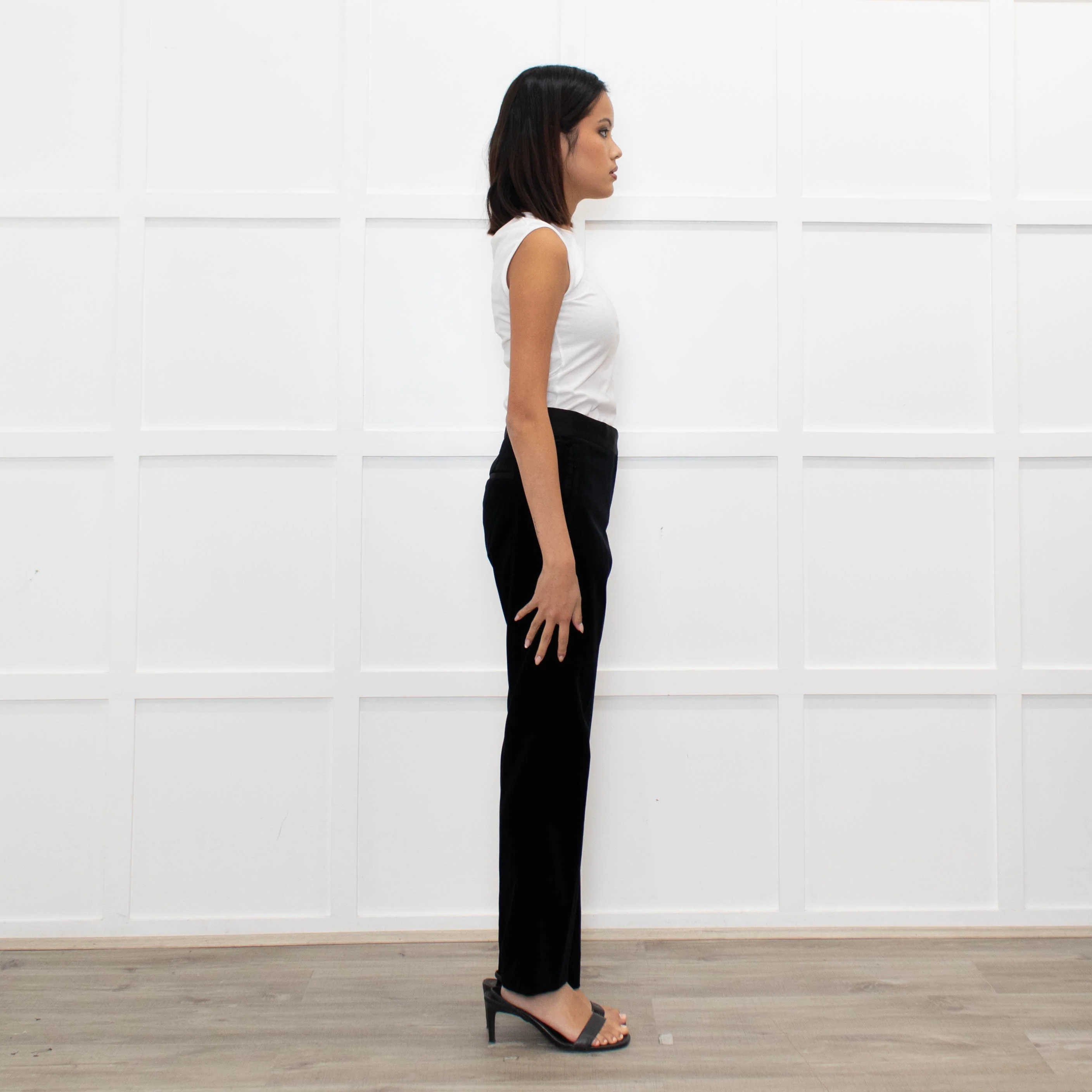 Theory Black Velvet Trousers - Image 7