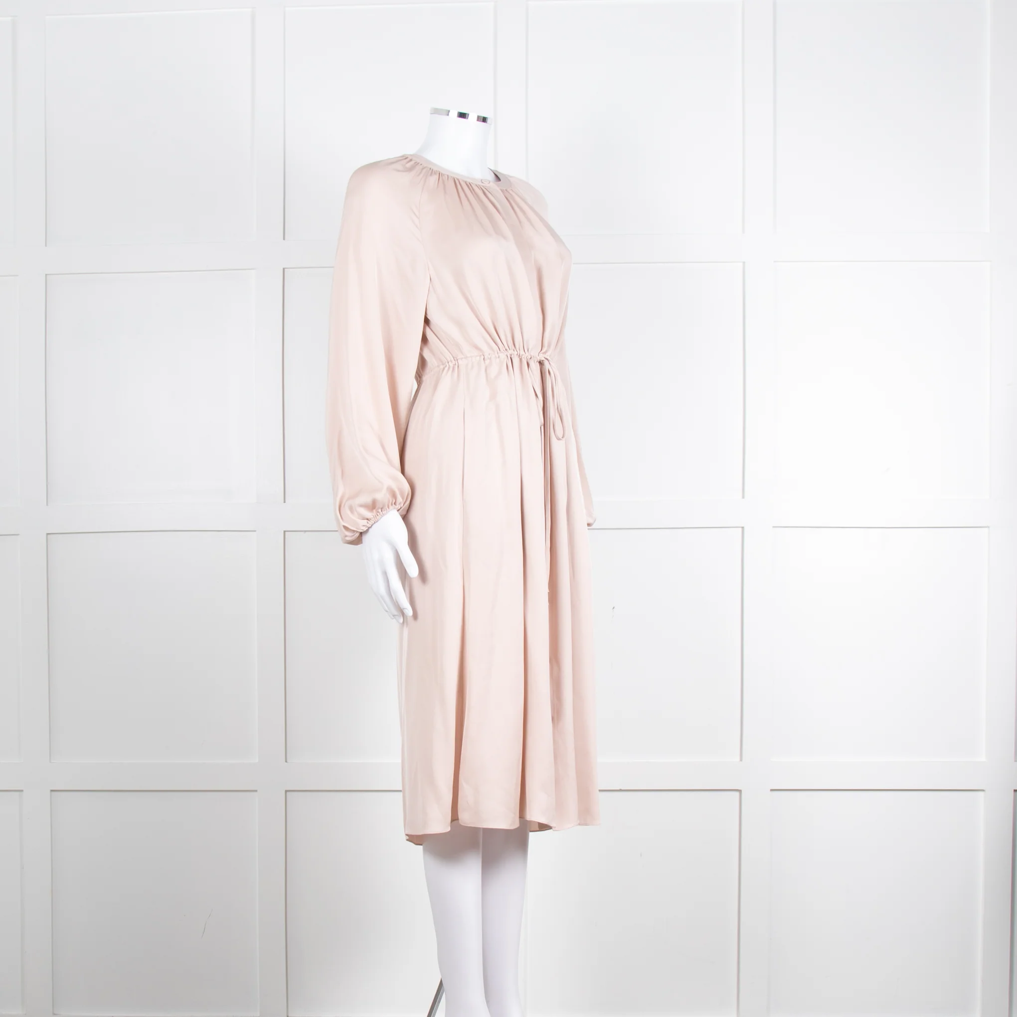 Theory Blush Pink Silk Drawstring Waist Dress - Image 2