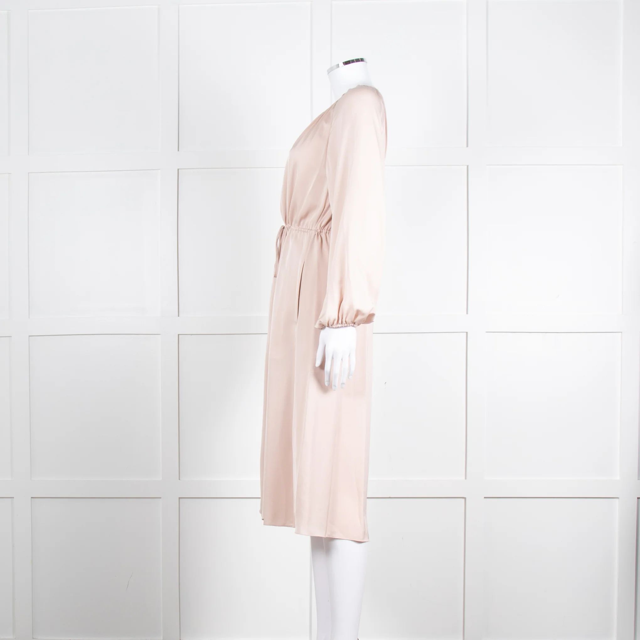 Theory Blush Pink Silk Drawstring Waist Dress - Image 7