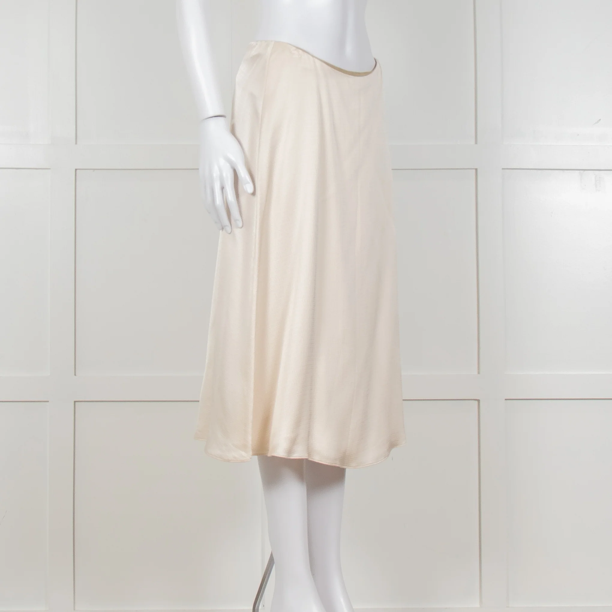 Theory Cream Textured Flap Front Knee Length Skirt - Image 7