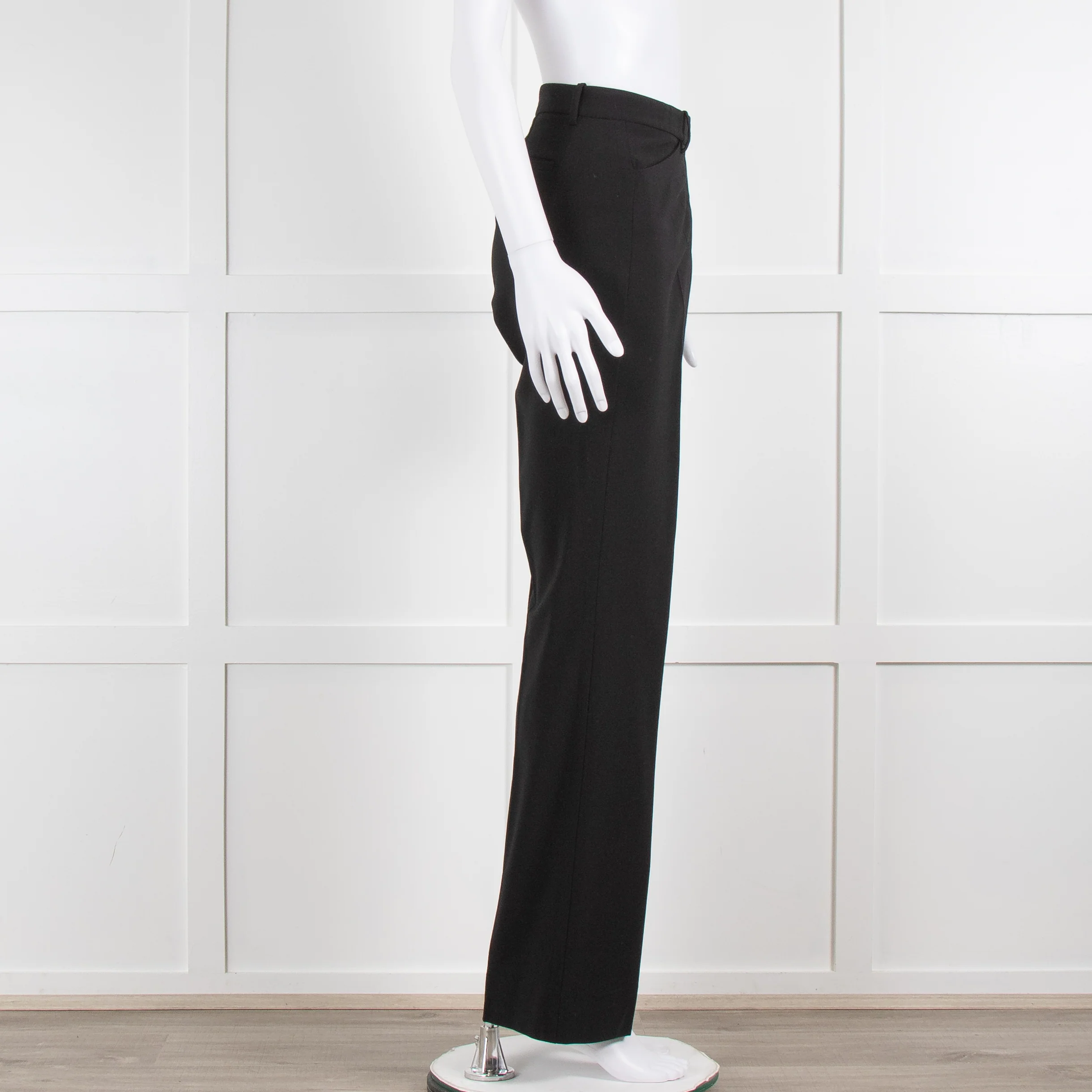 Theory Mid Rise Black Cigarette Trousers - Image 2