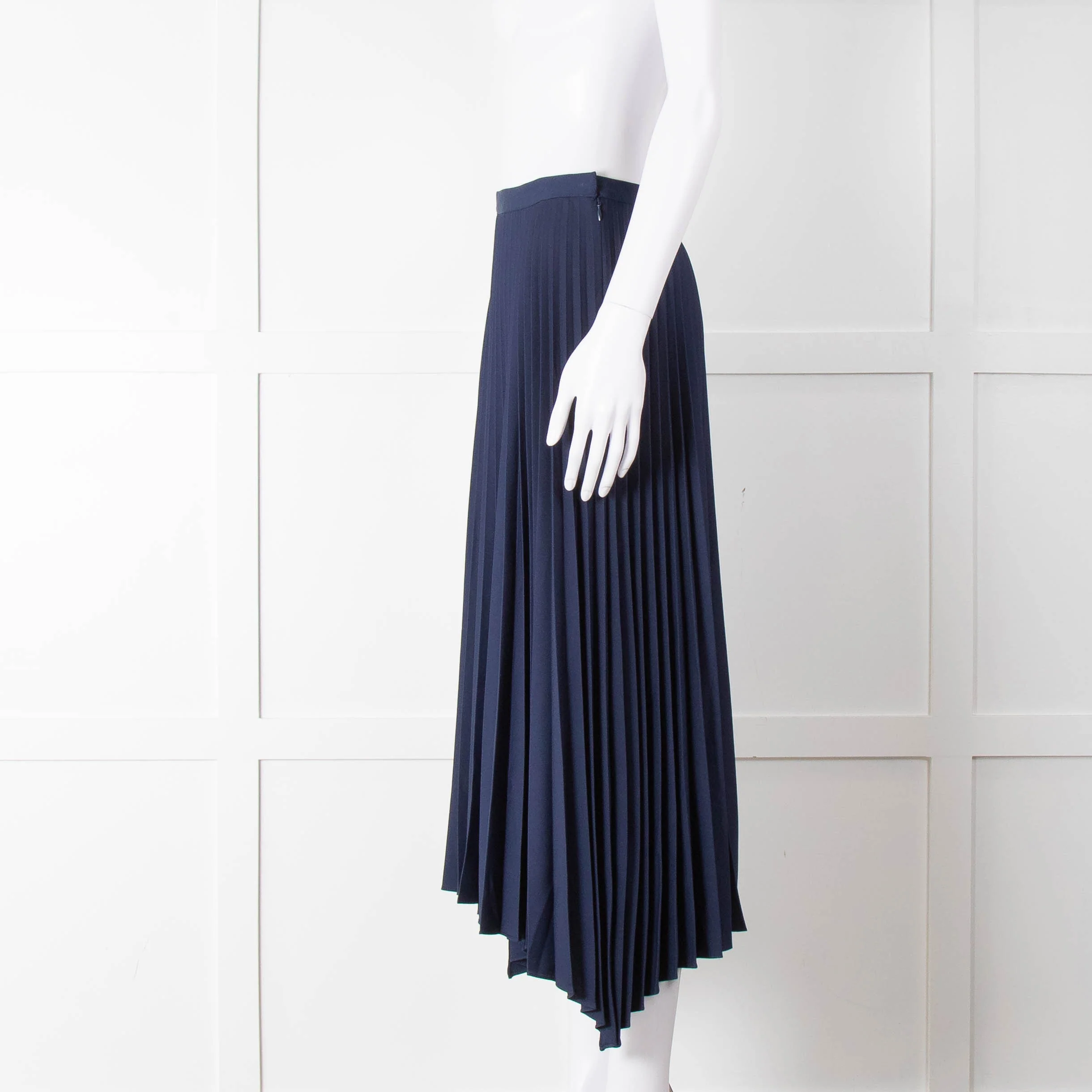 Theory Navy Blue Pleated Midi Skirt - Image 7
